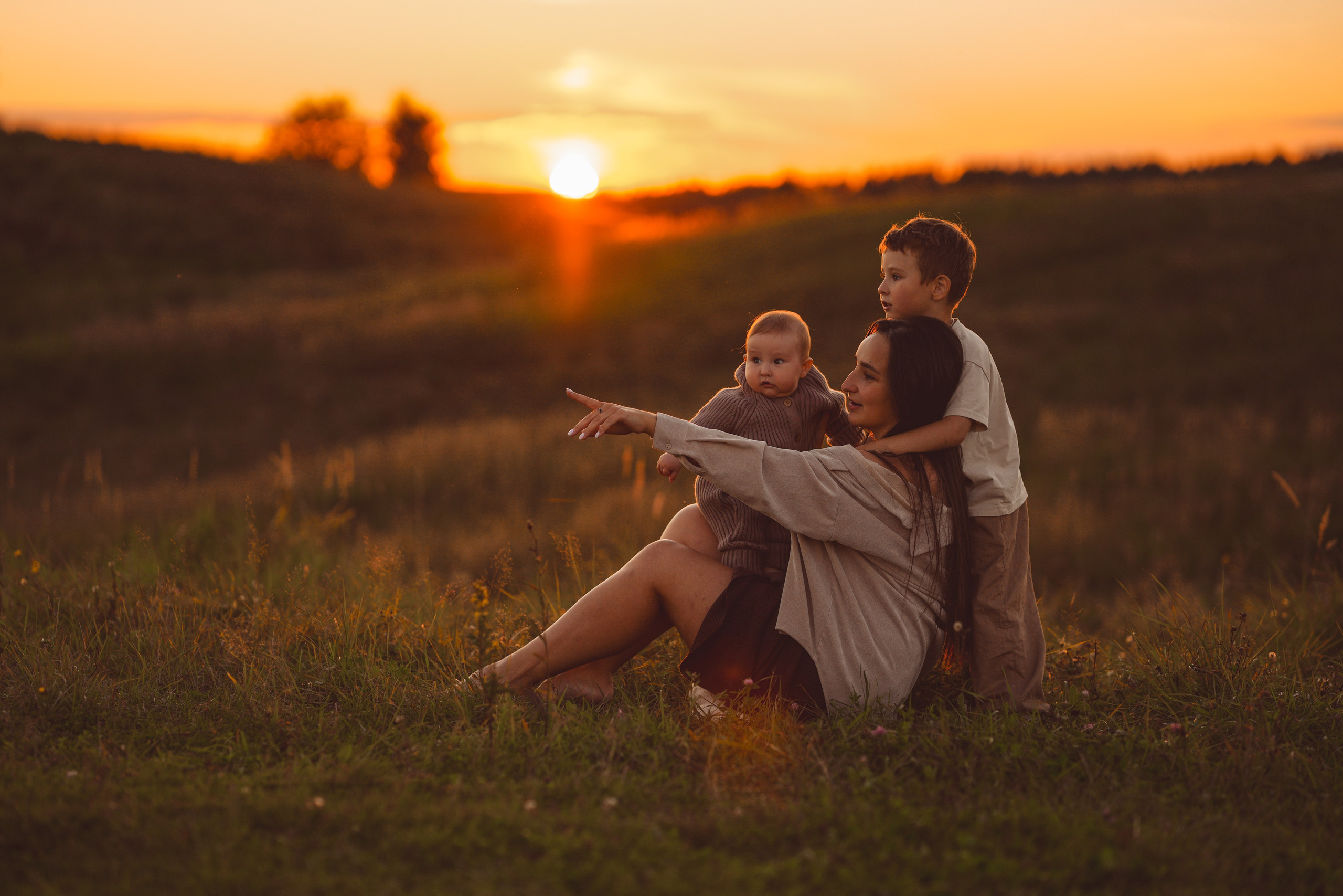 Семья Тони и Саши на закате. Семейный и портретный фотограф в Санкт-Петербурге Татьяна Гримоть