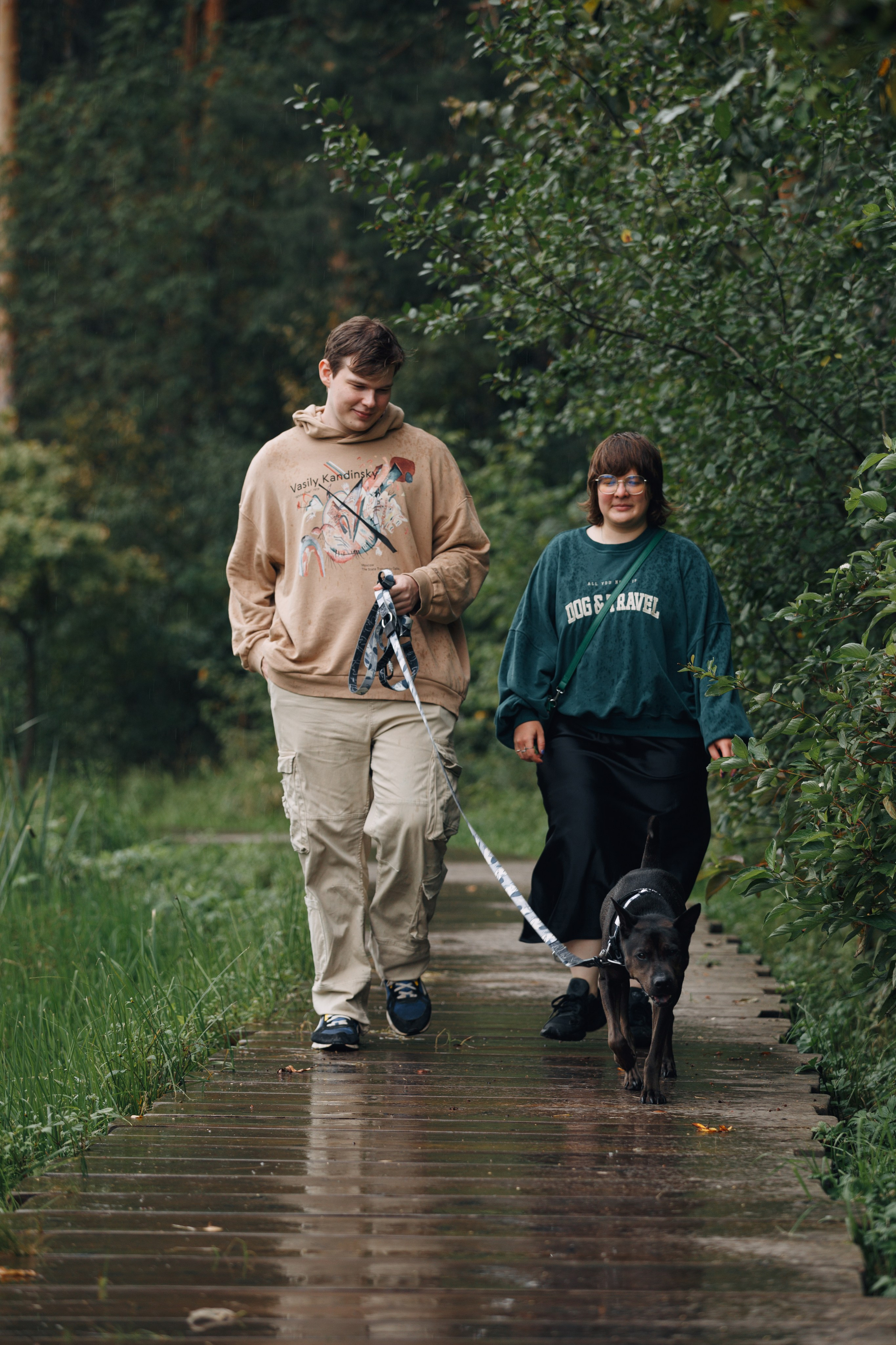 Рэкс, Лена и Вова в Мещерском. Фотограф анималист Кристина Карпова, Москва