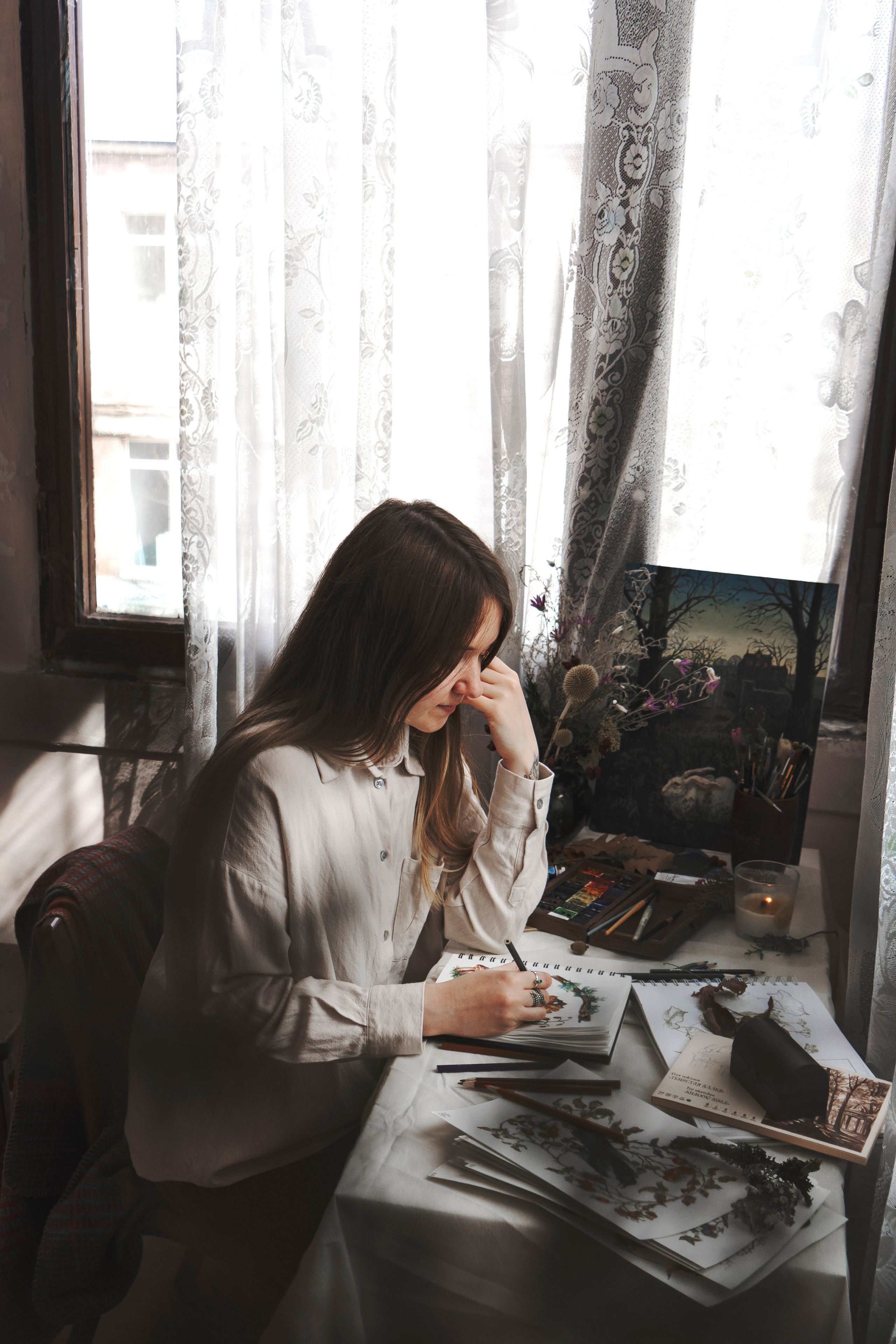 Мария, серия фото в художественной студии