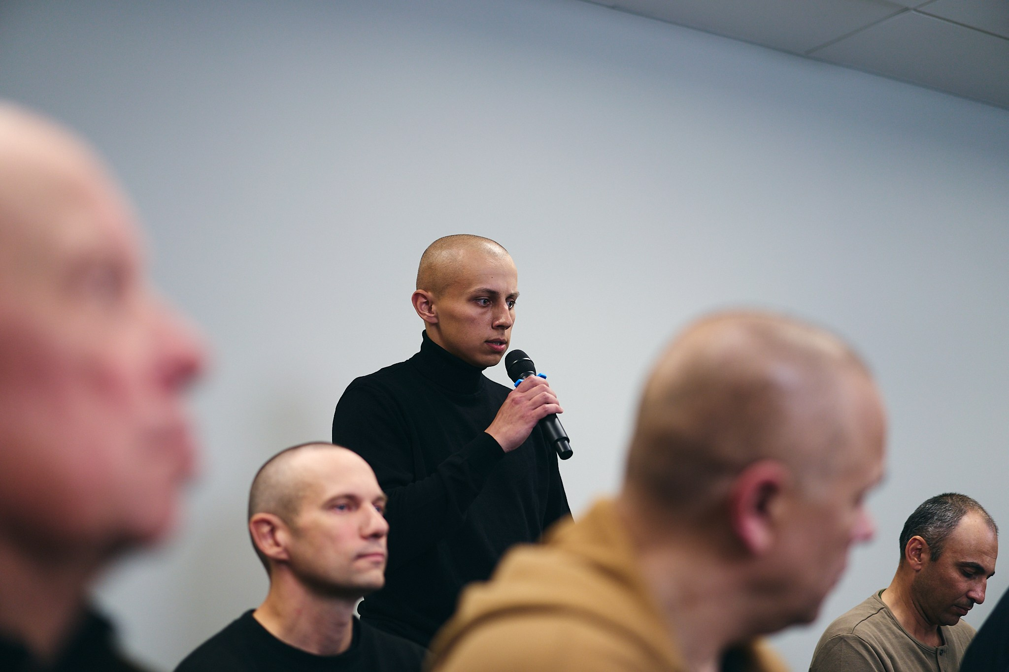 Press conference with Sviatlana Tsikhanouskaya and released political prisoners. Photographer in Vilnius