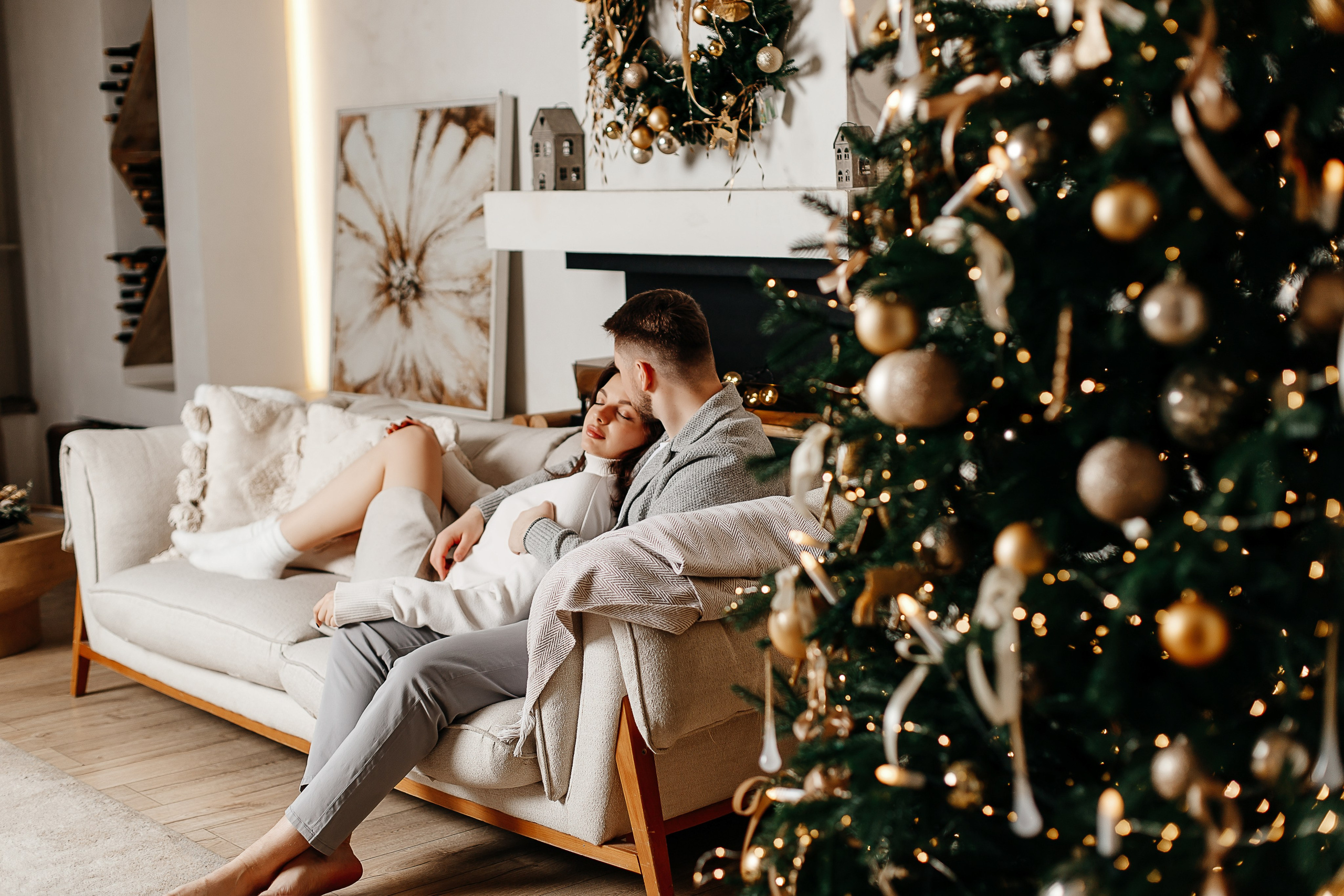 Новогодняя фотосессия для влюбленных в Московской фотостудии. Фотограф в Подольске — Мария Бучнева