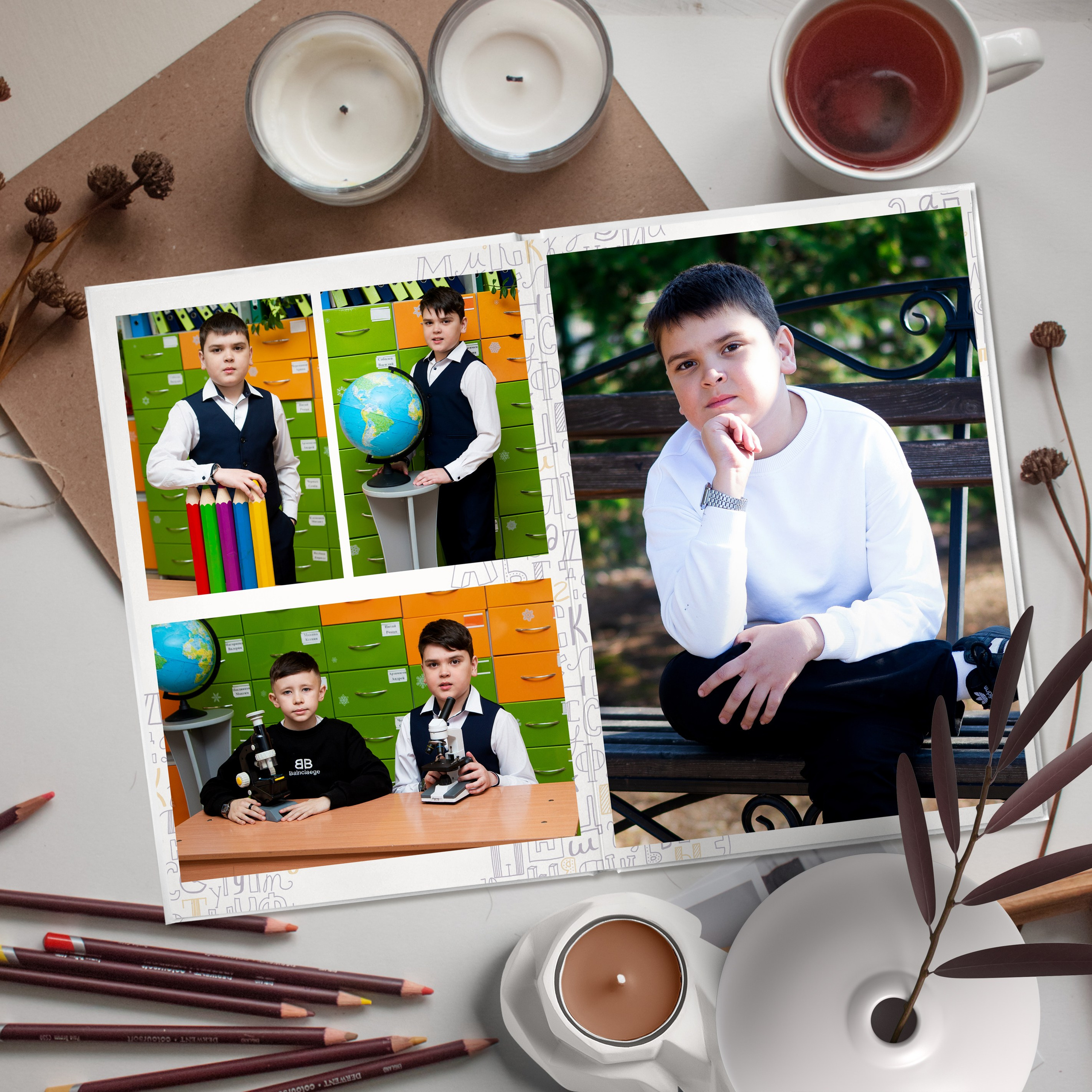 Альбом на 10 разворотов Начальная Школа. Выпускные Альбомы и Фотосессии п. Кавалерово