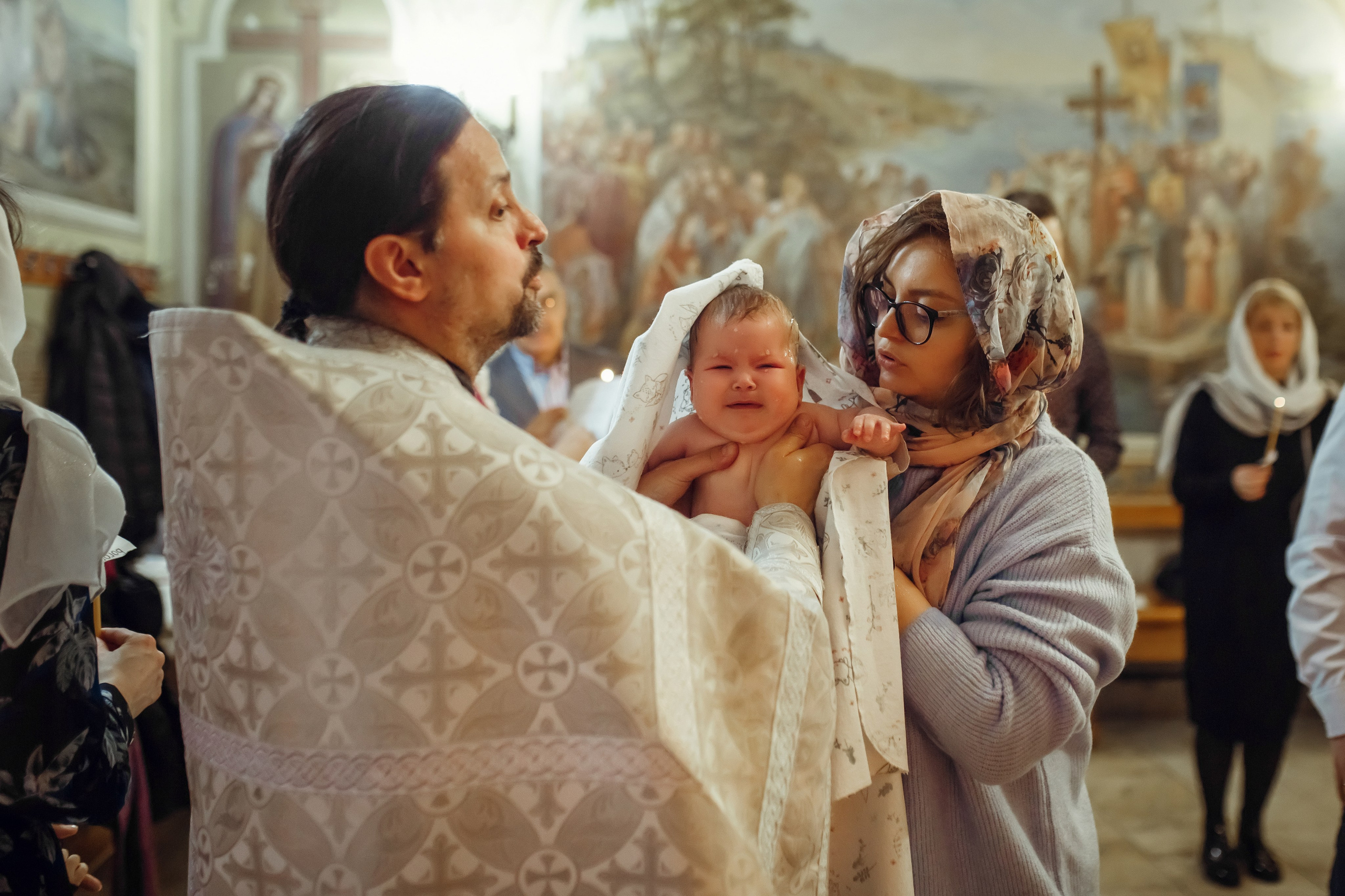 Крещение Валерии. Фотограф на Крещение, семейный фотограф в Москве