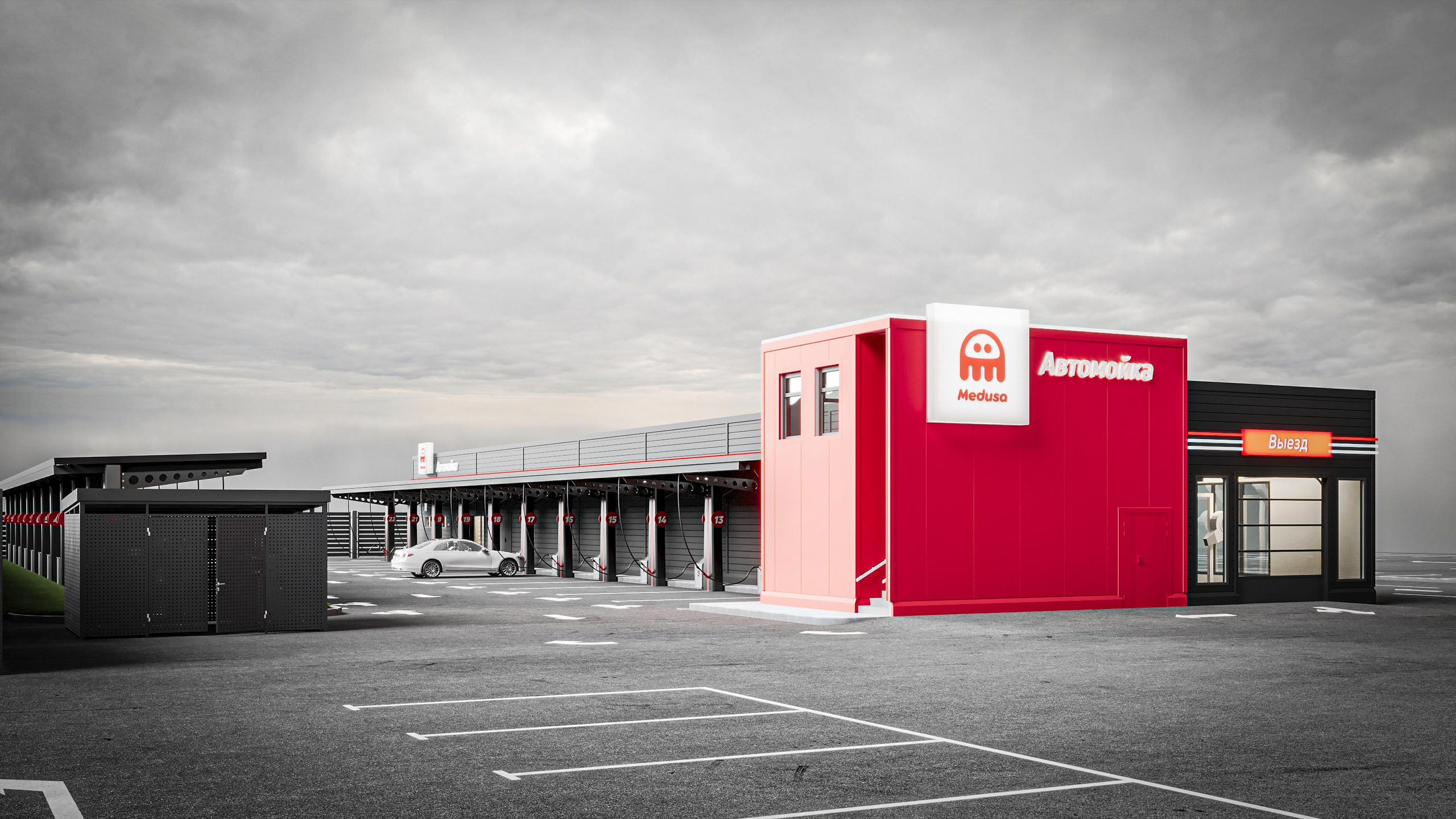 Проект туннельной автомойки, г. Киров. Дизайн интерьера и экстерьера в Санкт-Петербурге Яна Емельянова