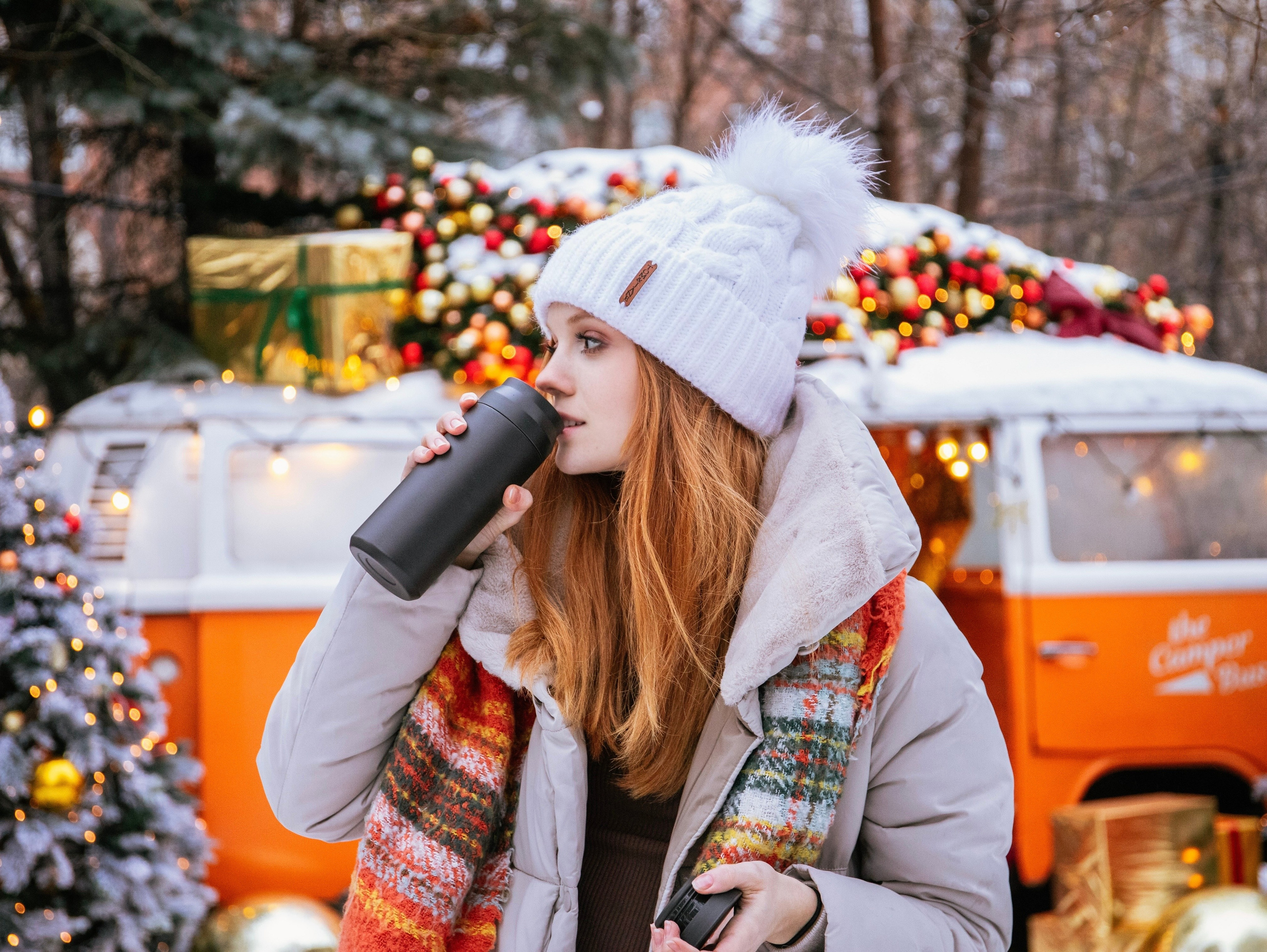Новогодняя съемка с локацией «автобус». Свадебный и семейный фотограф в Москве Мила Широких