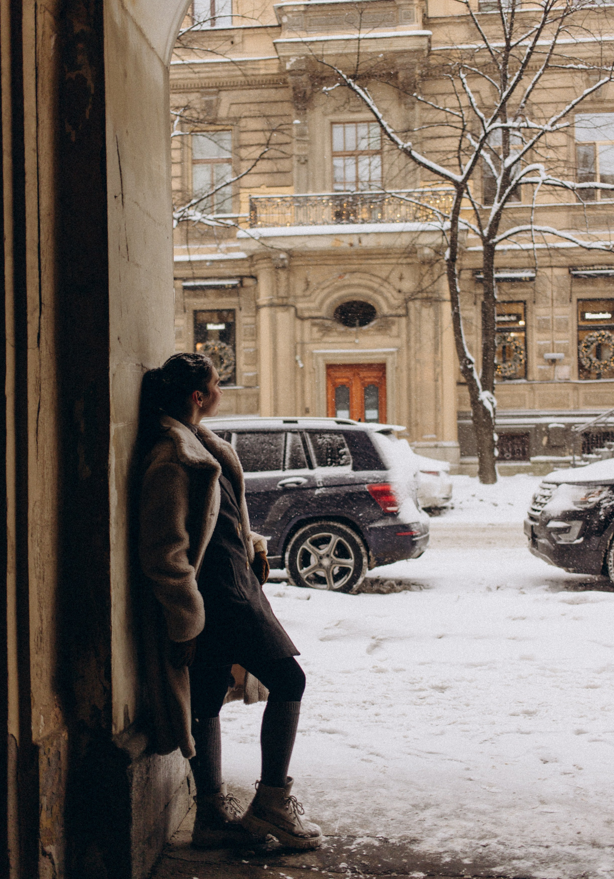 Яна в снежном городе. Портретный фотограф в Санкт-Петербурге Катя Протасевич