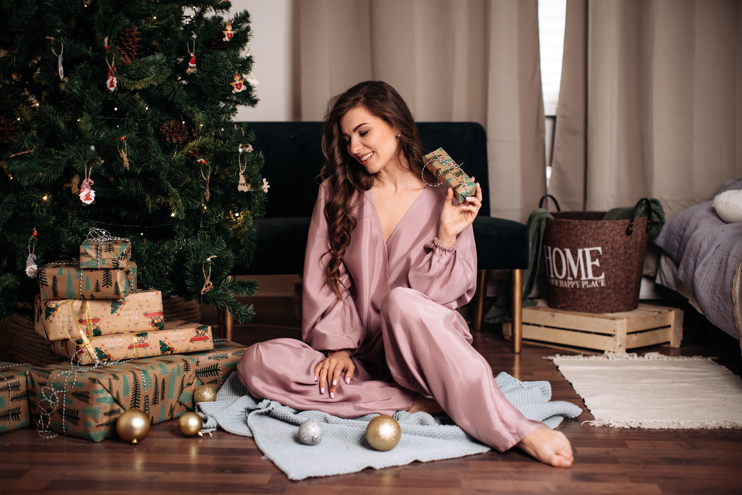 Евгения Новогоднее в пижамах. Анна Блохина Фотограф Звенигород Одинцово Истра Красногорск Москва