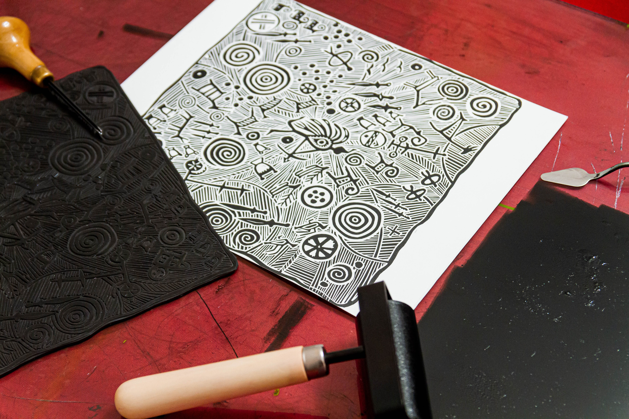 Мастер класс по линогравюре. Твой фотограф Алина Кочергина