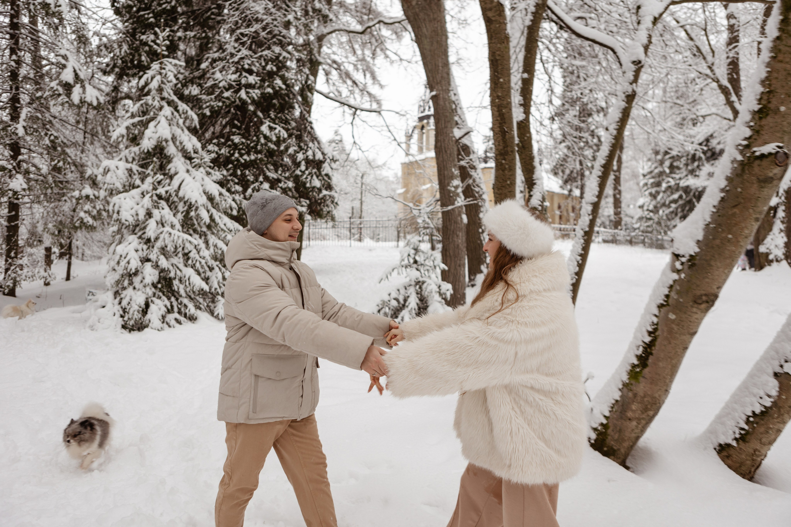 Новогодняя фотосессия с собачками в шуваловском парке. Свадебный фотограф в СПБ | Санкт-Петербурге Анастасия Рахимгулова