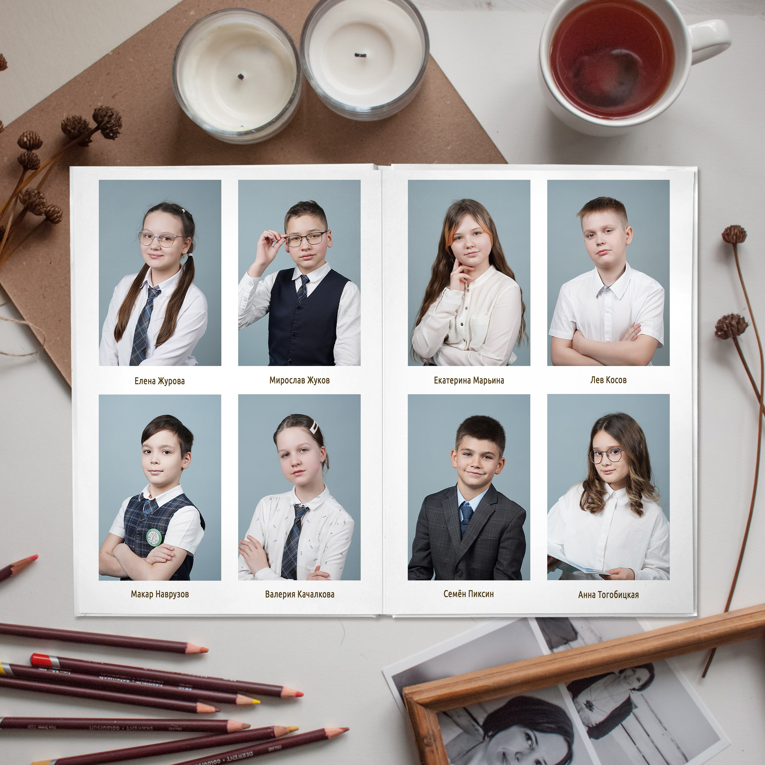 Фотокнига выпускника начальной школы индивидуальный выпускной альбом. Фотограф в детский сад в Екатеринбурге, выпускные альбомы Юлия Умерова