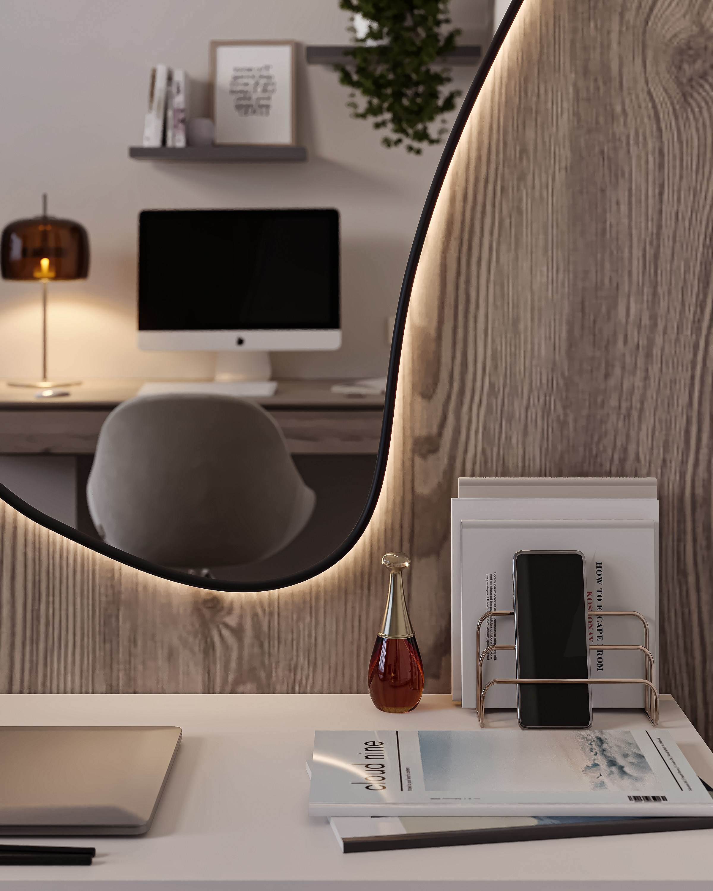 Спальня и гардероб 20 м². 3Д-Визуализация Наталья Макогонова