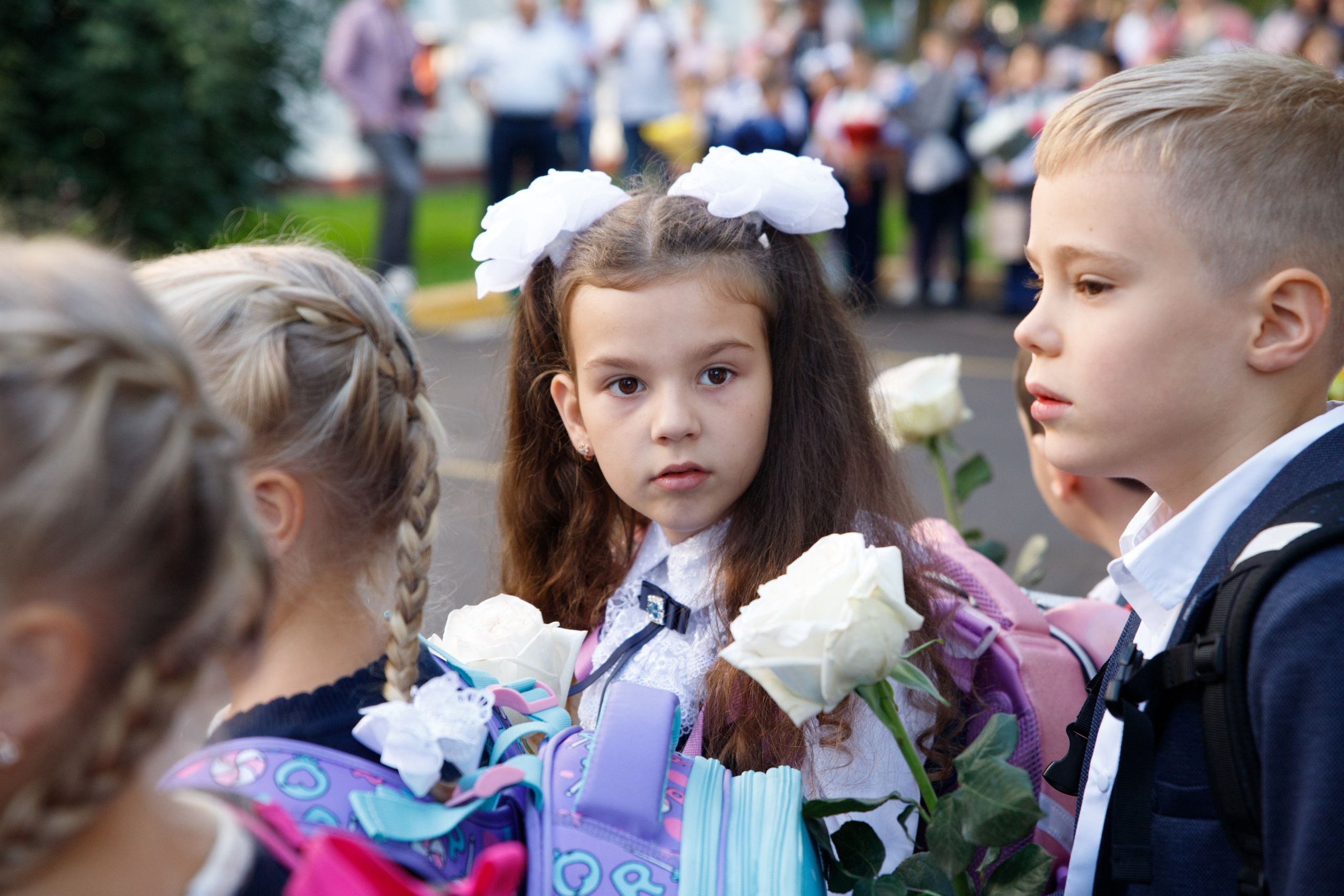 Репортажная съемка первого сентября для первоклассников. Семейный и школьный фотограф в Москве Анна Ткач