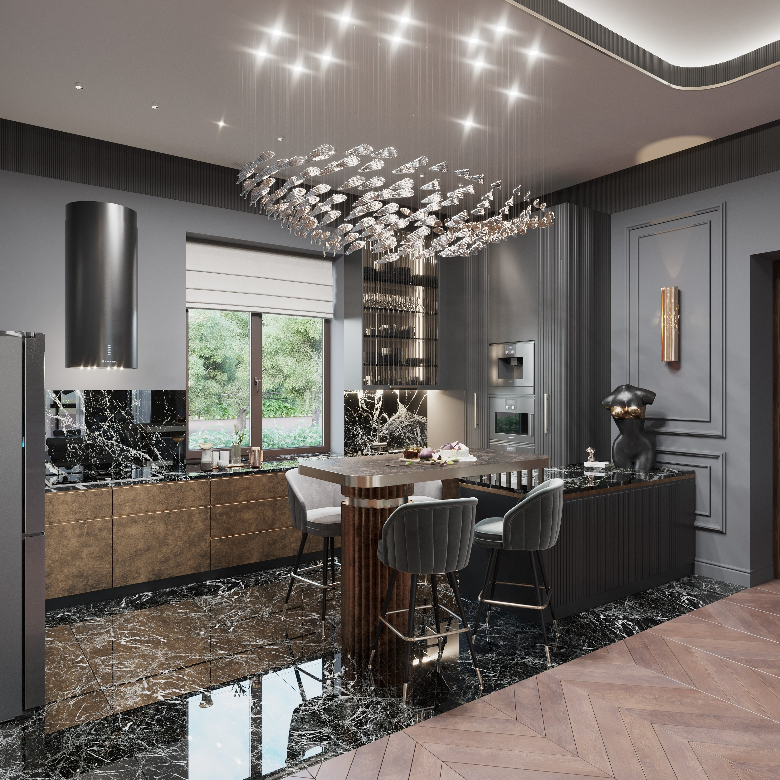 Дом в Новотиторовской — визуализация роскошного особняка. 3Д Визуализация Интерьера и Архитектуры