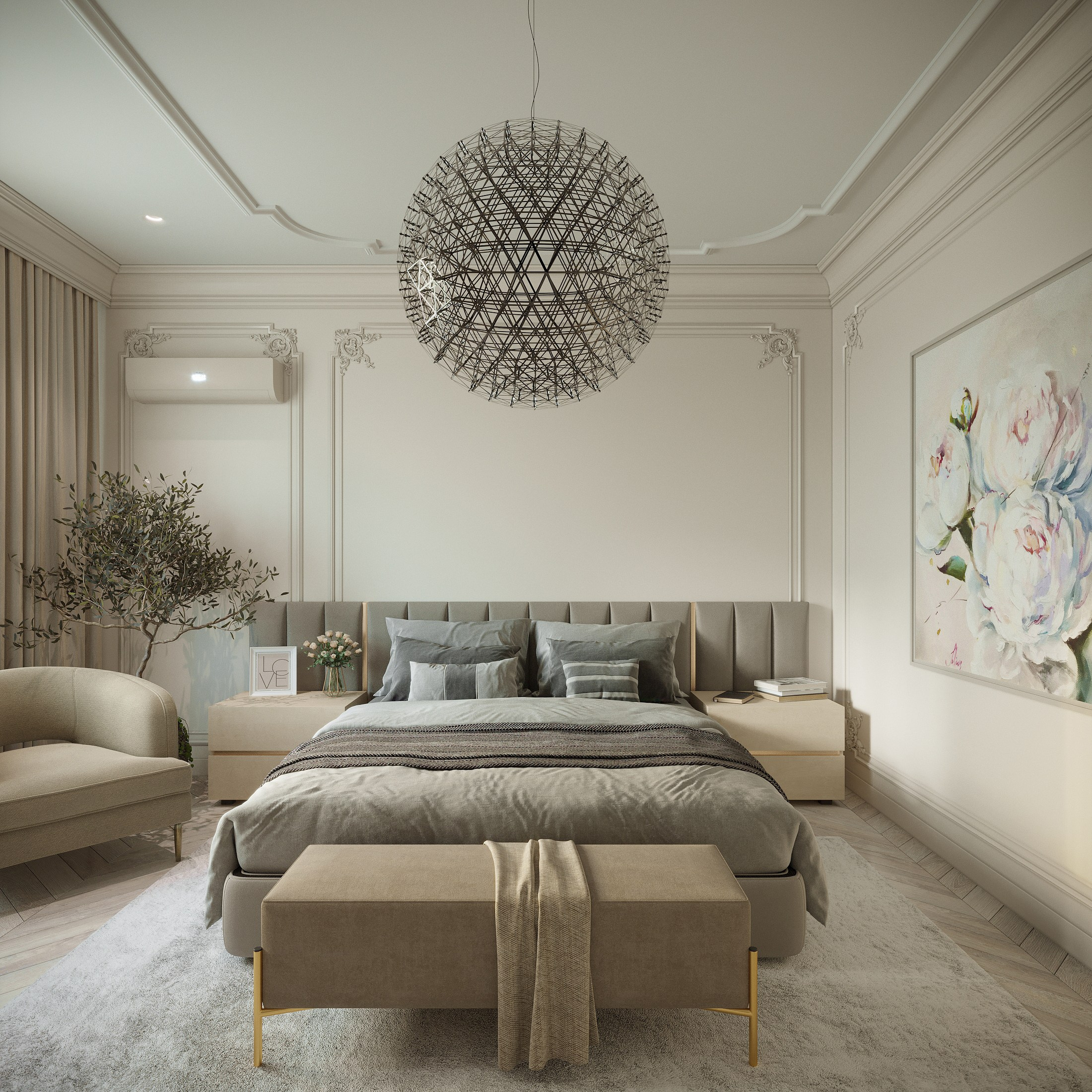 Two-Story House Interior Design — Modern Elegance with Classic Touches. 3D INTERIOR AND ARCHITECTURE VISUALIZATION