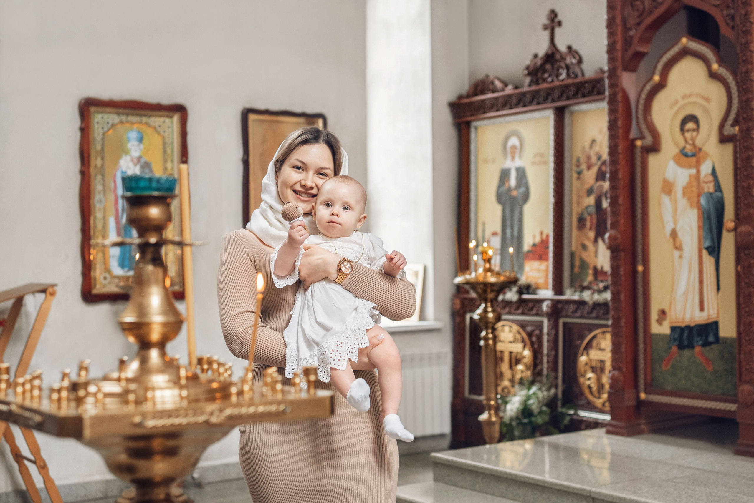 Крещение в храме Архангела Михаила. Церковный фотограф на Таинство Крещения и Венчания в Оренбурге и Оренбургской области Екатерина Белкина
