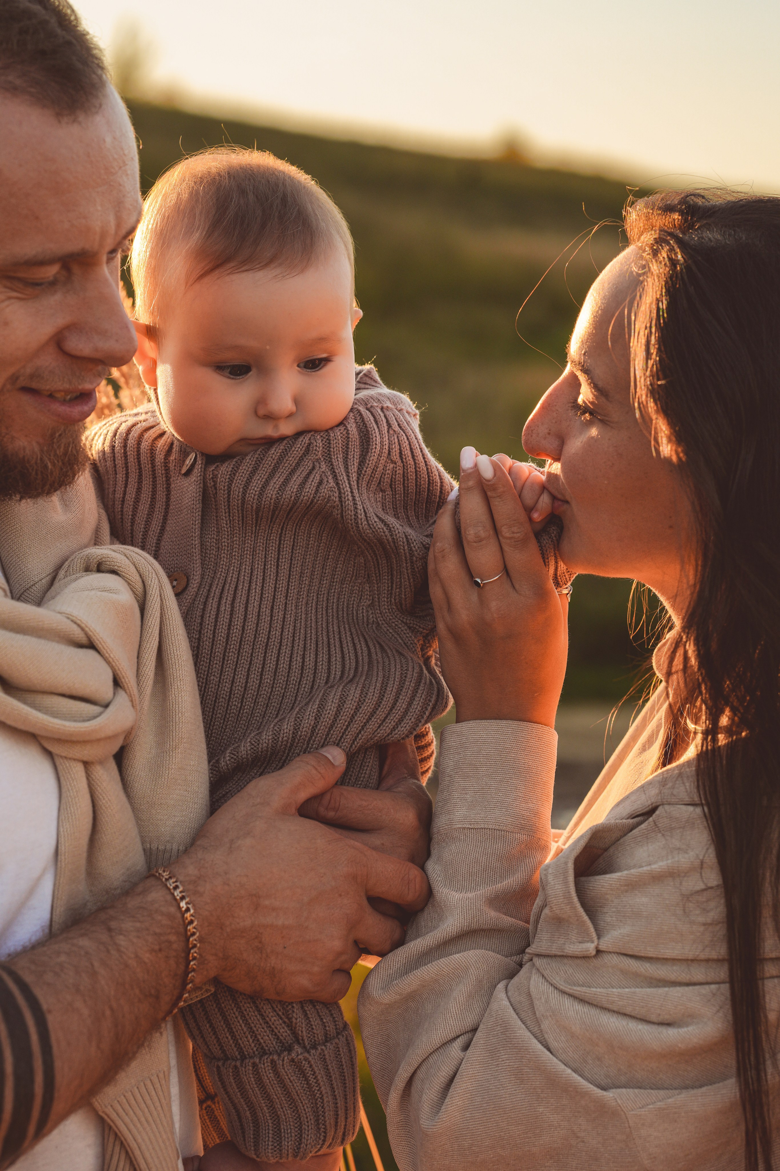 Семья Тони и Саши на закате. Семейный и портретный фотограф в Санкт-Петербурге Татьяна Гримоть