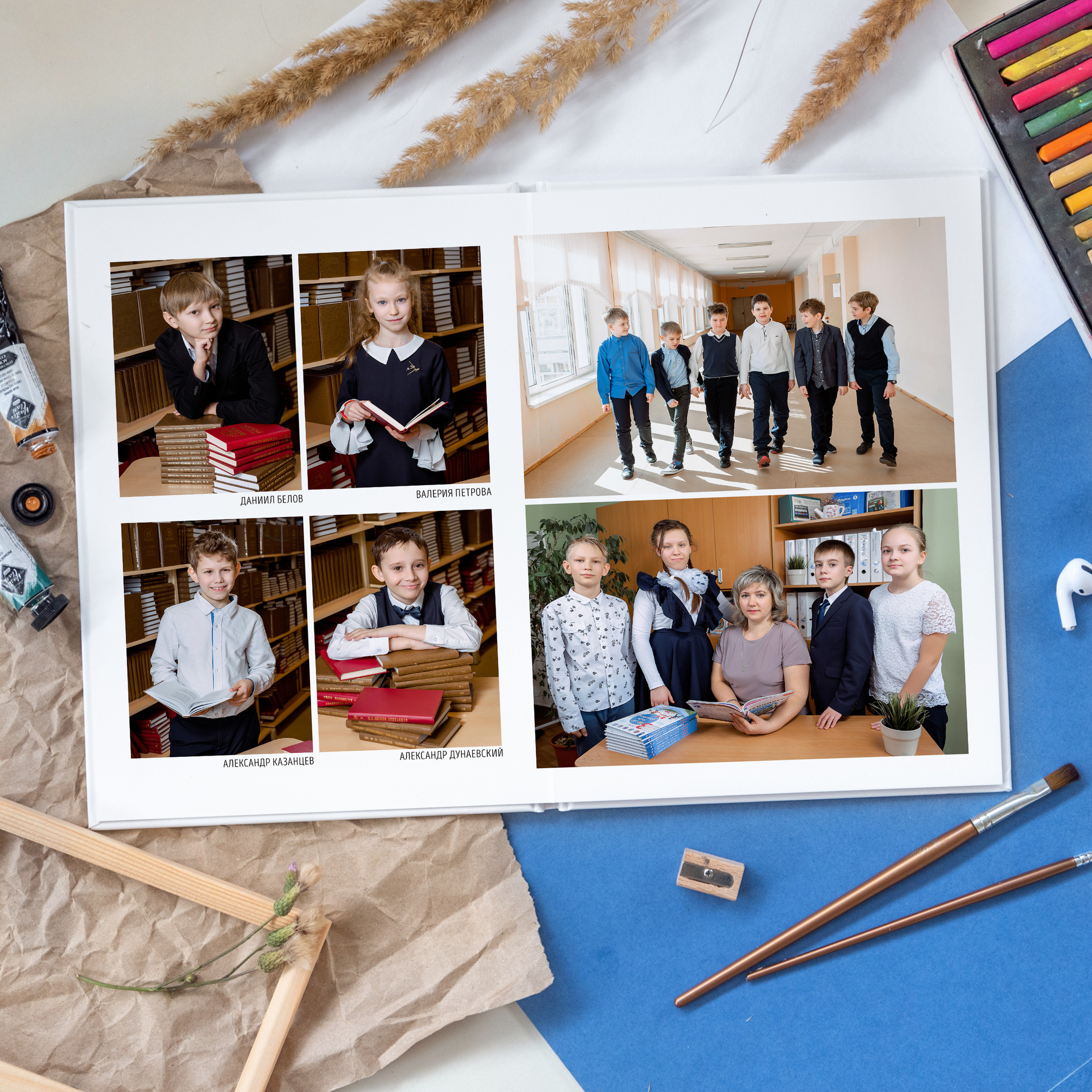 Примеры альбомов для 1-4 классов. Выпускные альбомы в Москве фотограф Алина Пащук