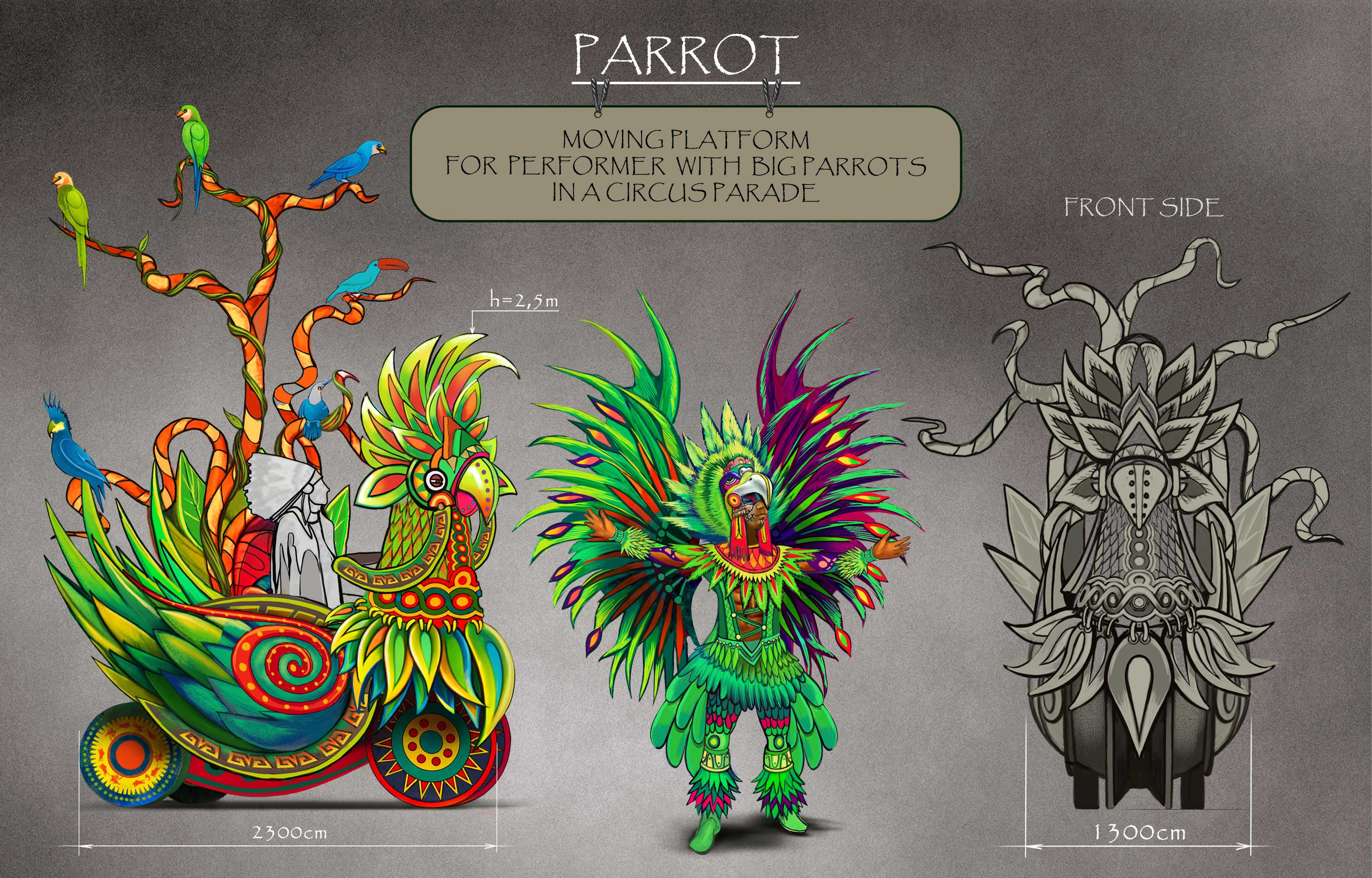 THEME PARK FLOATS. Munina Dina. Set design portfolio