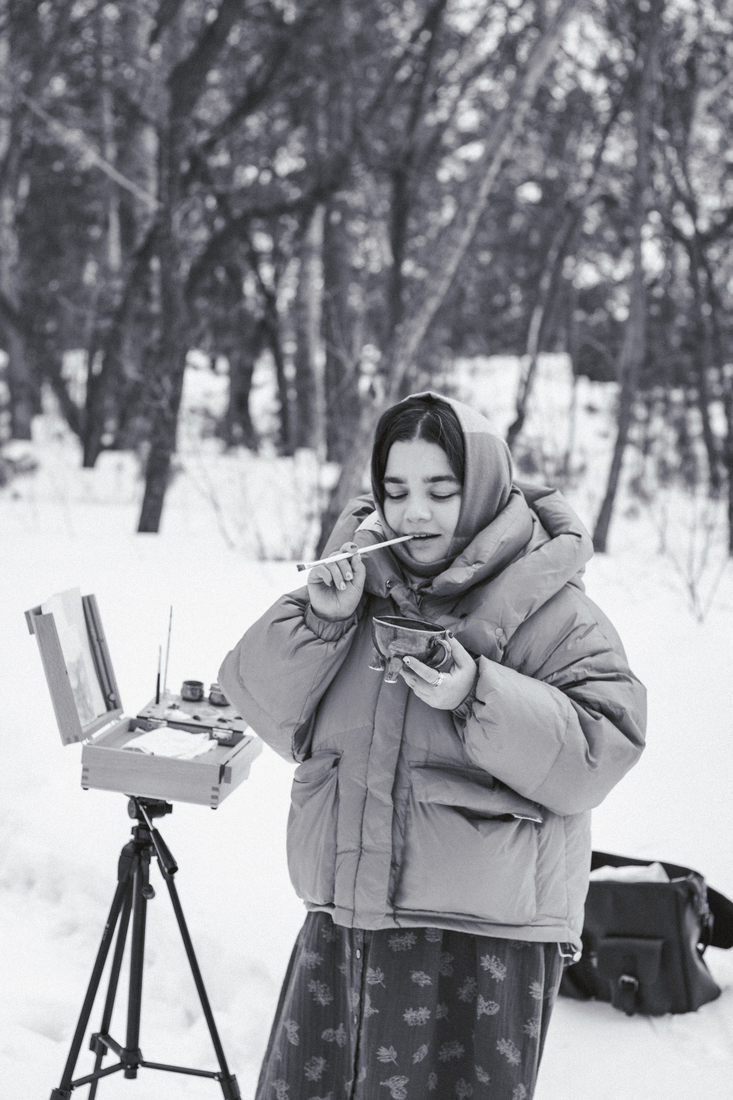 Весенняя творческая фотосессия девушки в городе Томск