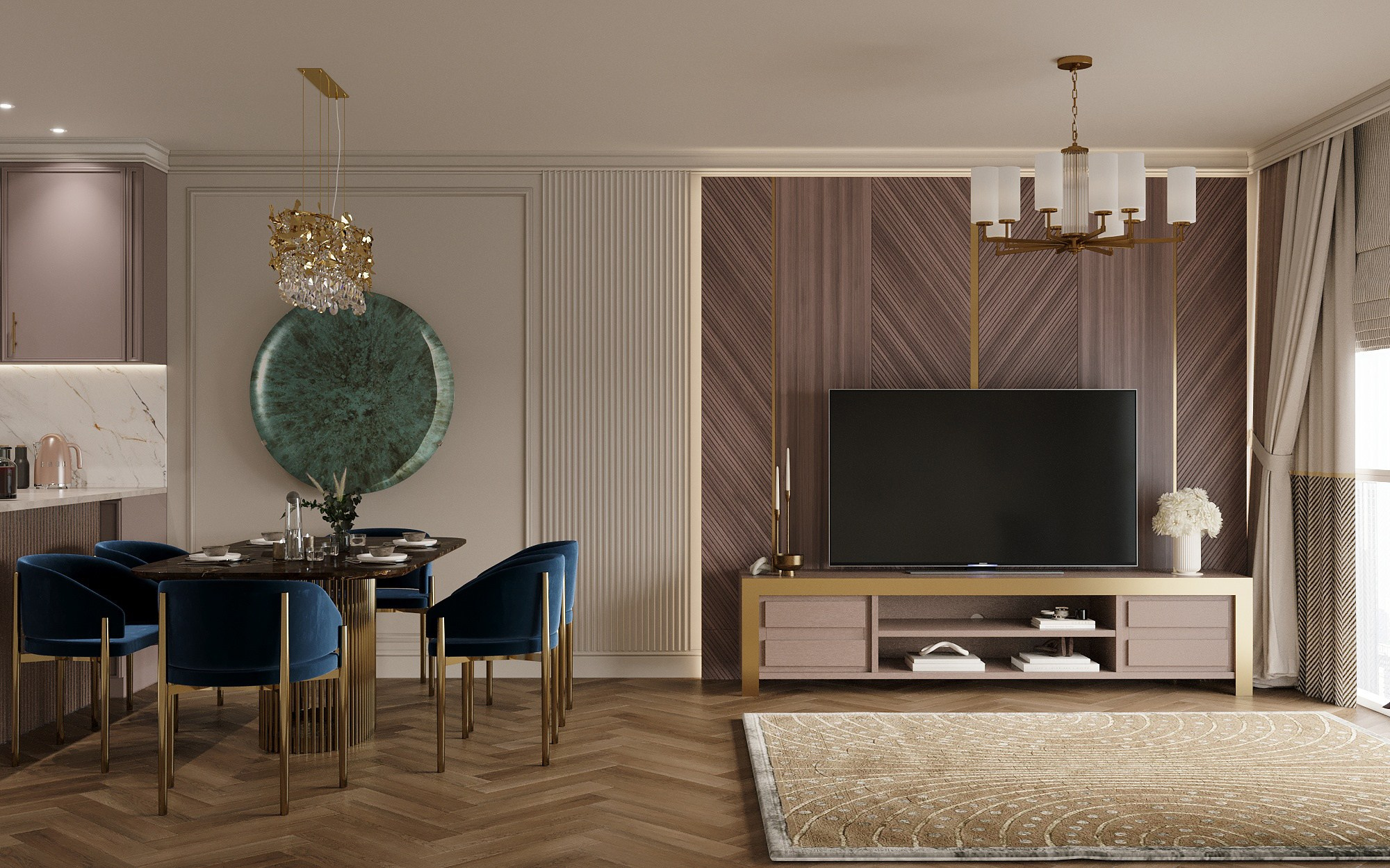 Квартира «ЖК Бриз» г. Геленджик, 103 кв. м. Цель: подарок родителям от детей для постоянного проживания. Дизайн интерьеров, строительство, ремонт домов и квартир в Геленджике