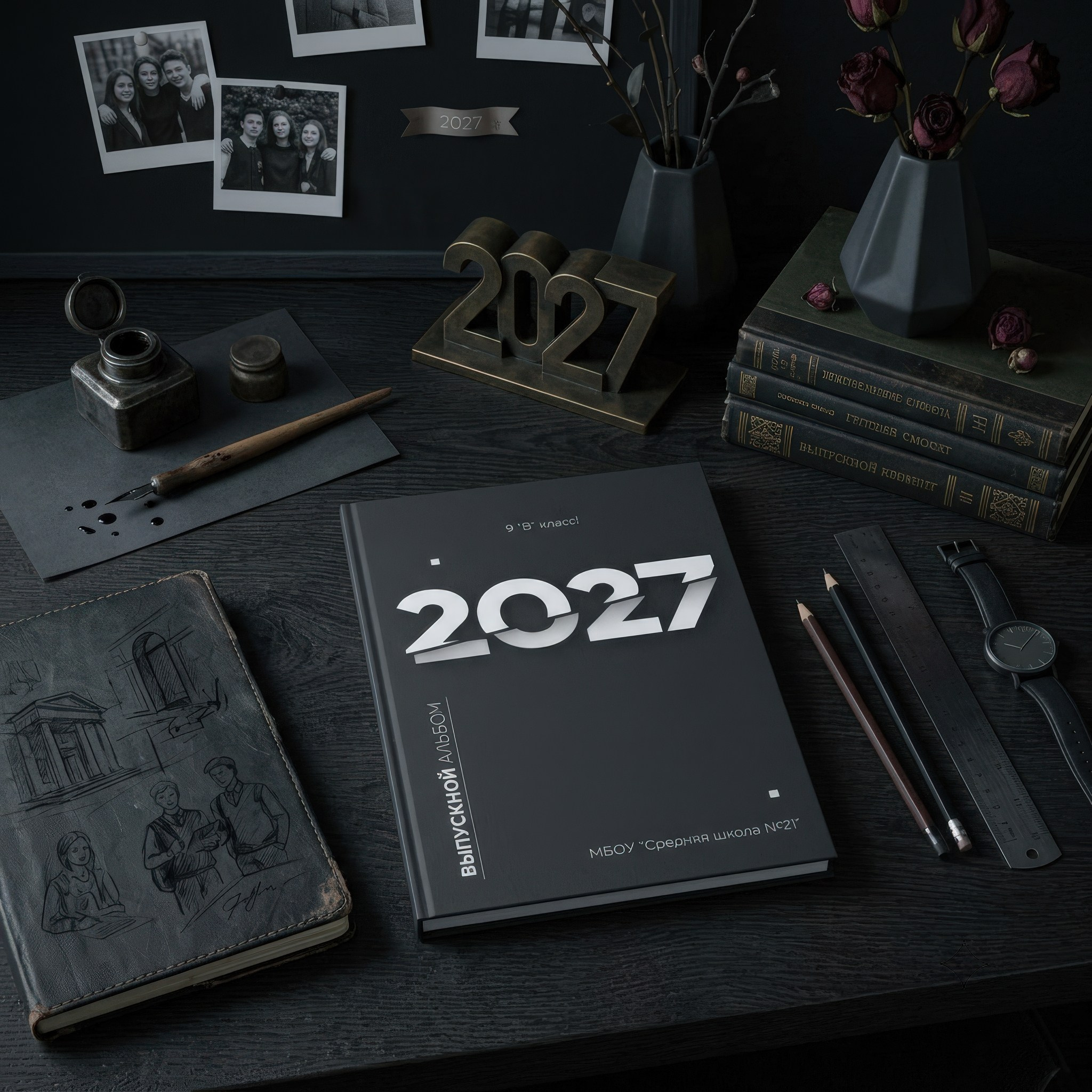 040 Year. Дизайны, psd шаблоны школьных и выпускных альбомов и обложек