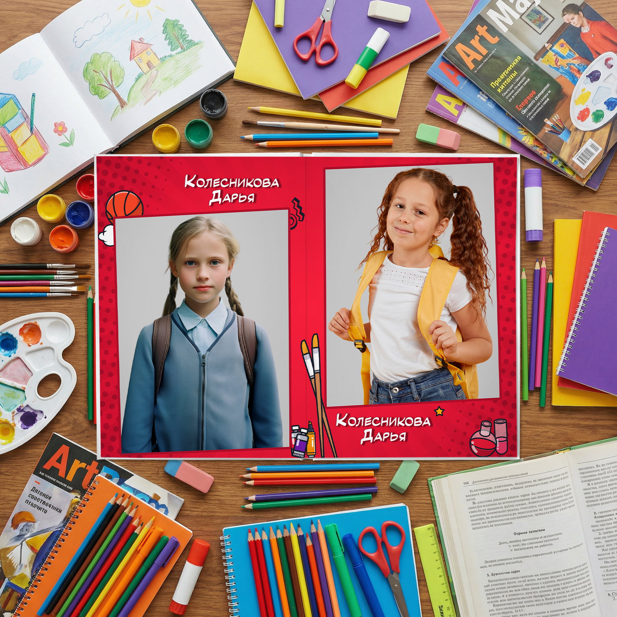 032 Comics II. Дизайны, psd шаблоны школьных и выпускных альбомов и обложек