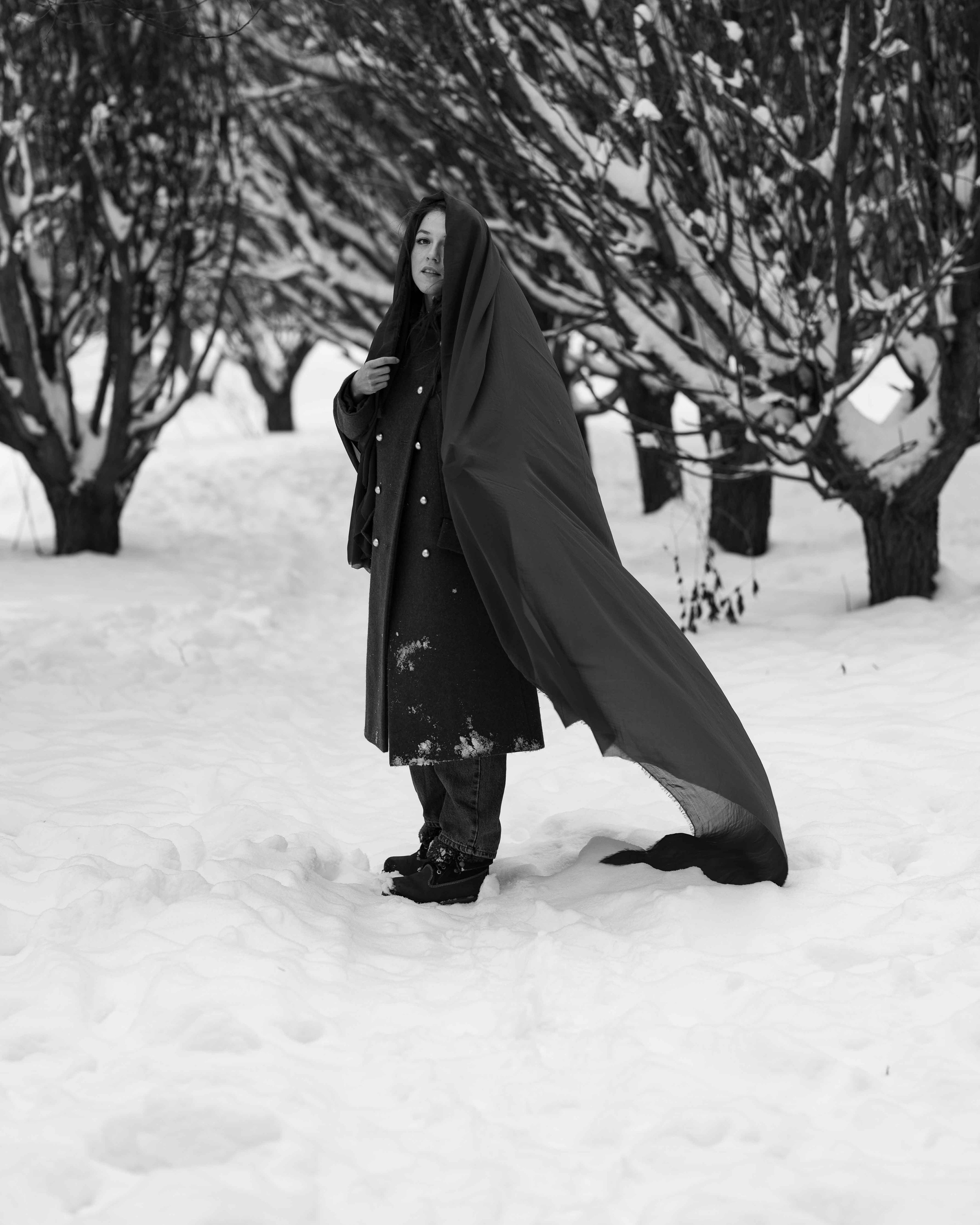 Фотосессия в заснеженном парке. Портретный фотограф Екатерина Лысенко, Москва