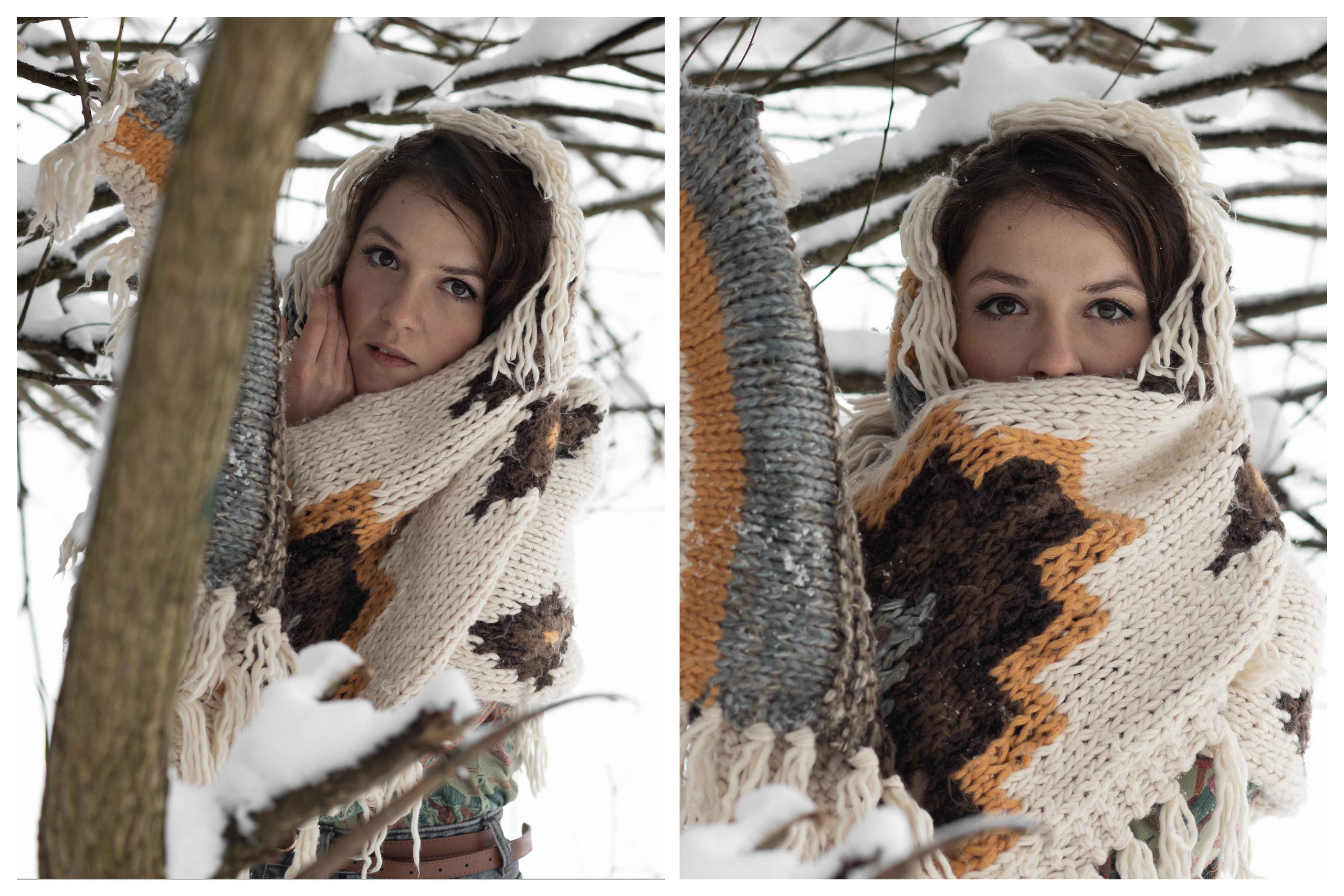 Фотосессия в заснеженном парке. Портретный фотограф Екатерина Лысенко, Москва