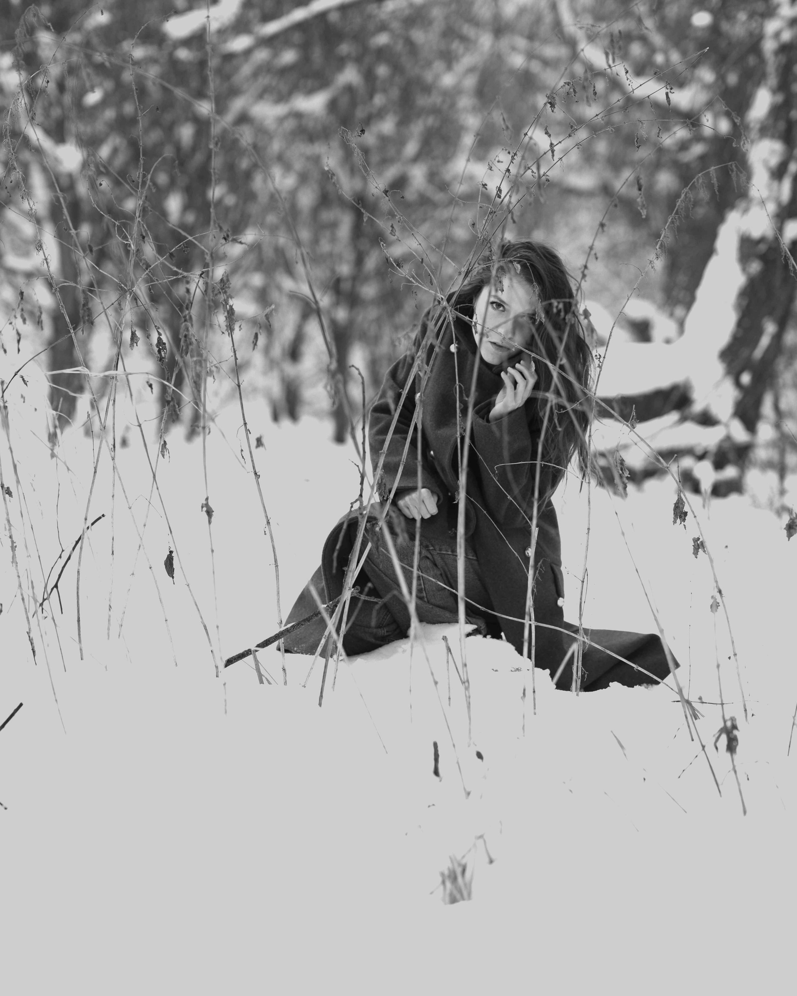 Фотосессия в заснеженном парке. Портретный фотограф Екатерина Лысенко, Москва