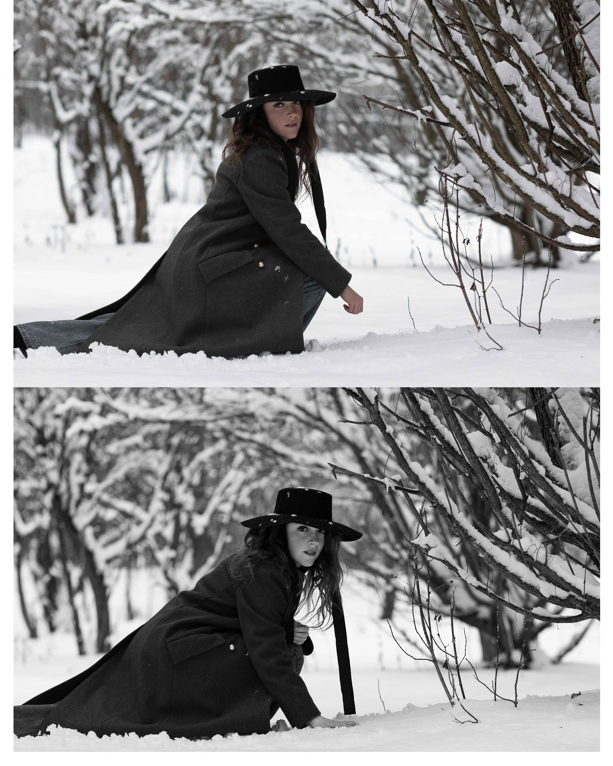 Фотосессия в заснеженном парке. Портретный фотограф Екатерина Лысенко, Москва