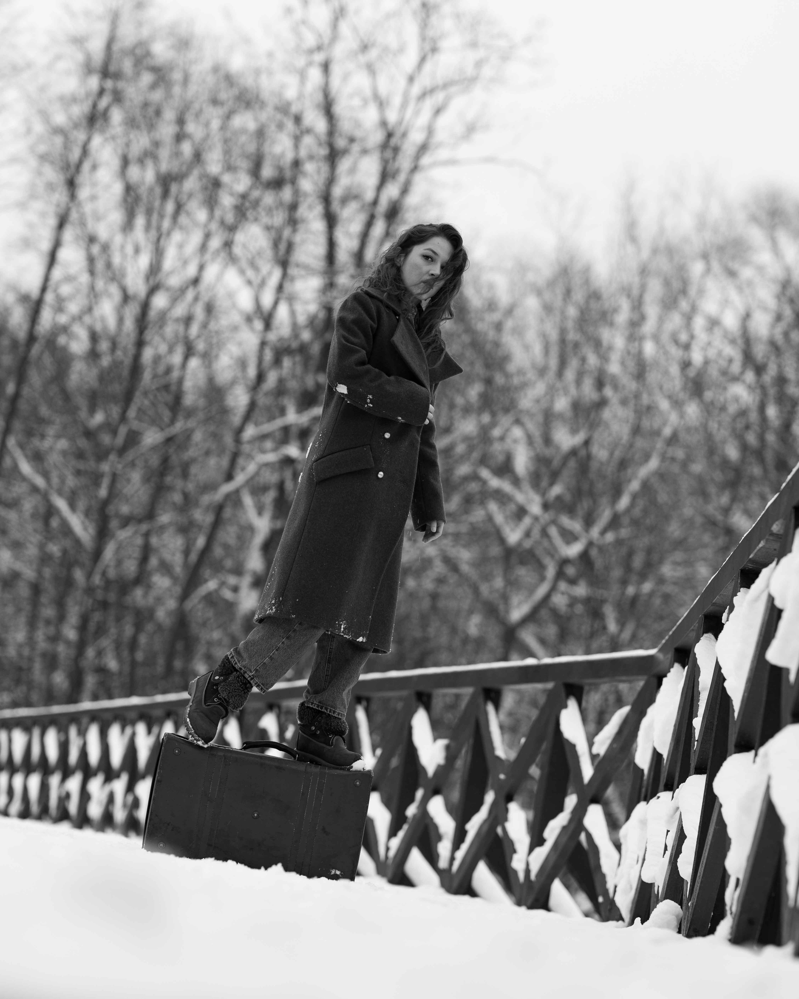 Фотосессия в заснеженном парке. Портретный фотограф Екатерина Лысенко, Москва