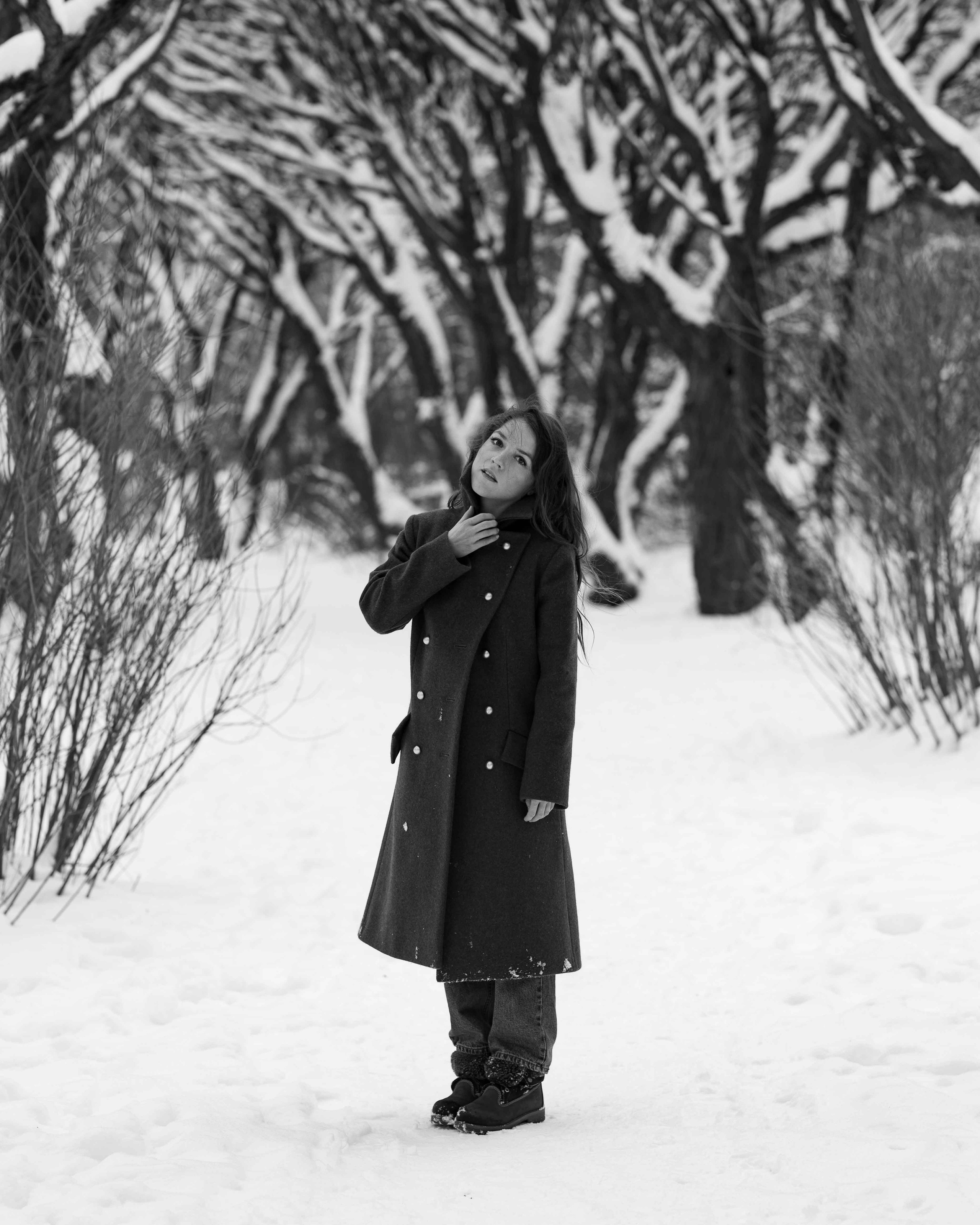 Фотосессия в заснеженном парке. Портретный фотограф Екатерина Лысенко, Москва