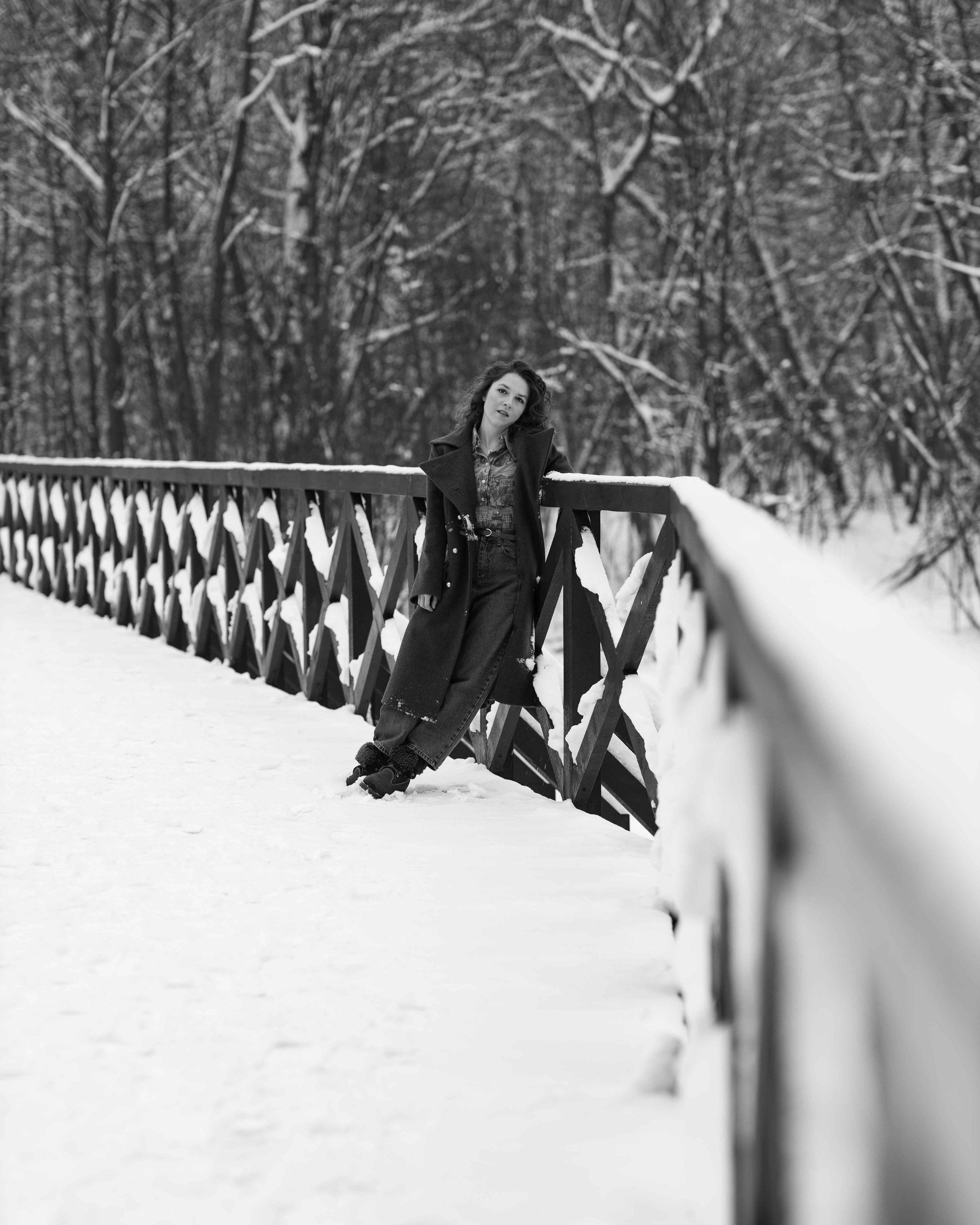 Фотосессия в заснеженном парке. Портретный фотограф Екатерина Лысенко, Москва