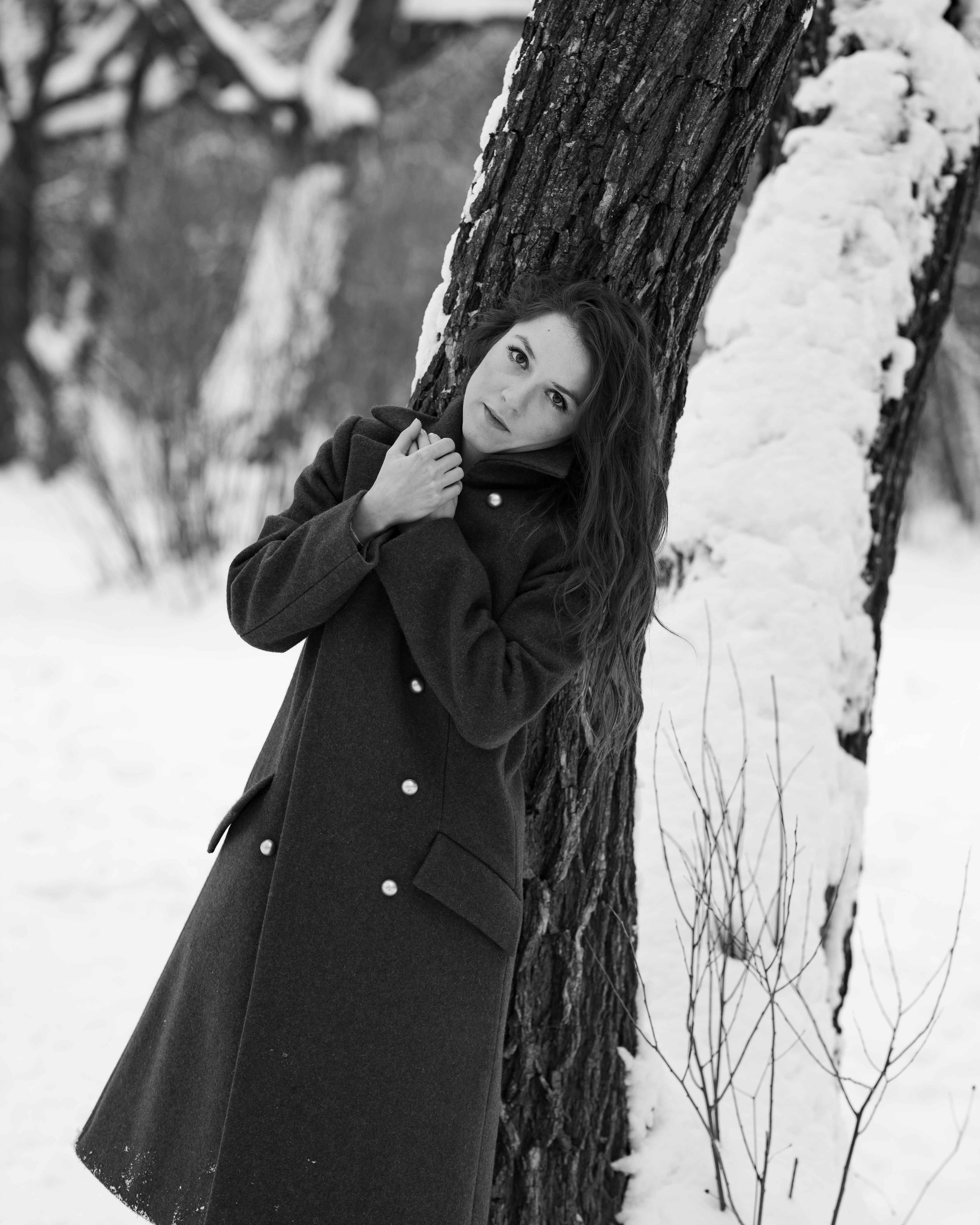 Фотосессия в заснеженном парке. Портретный фотограф Екатерина Лысенко, Москва