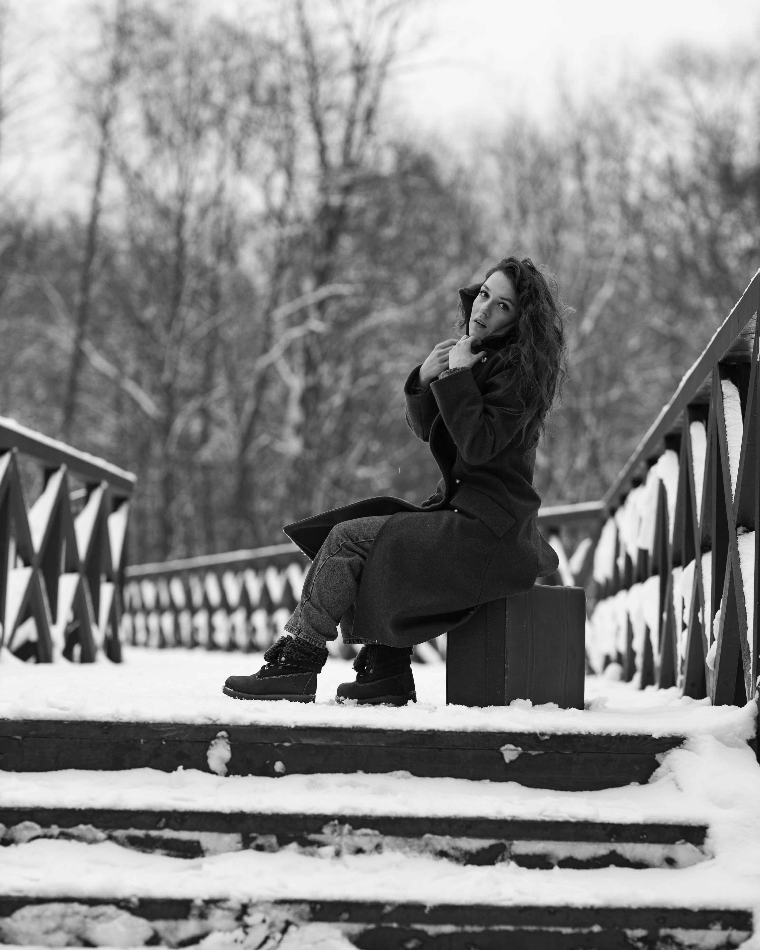 Фотосессия в заснеженном парке. Портретный фотограф Екатерина Лысенко, Москва