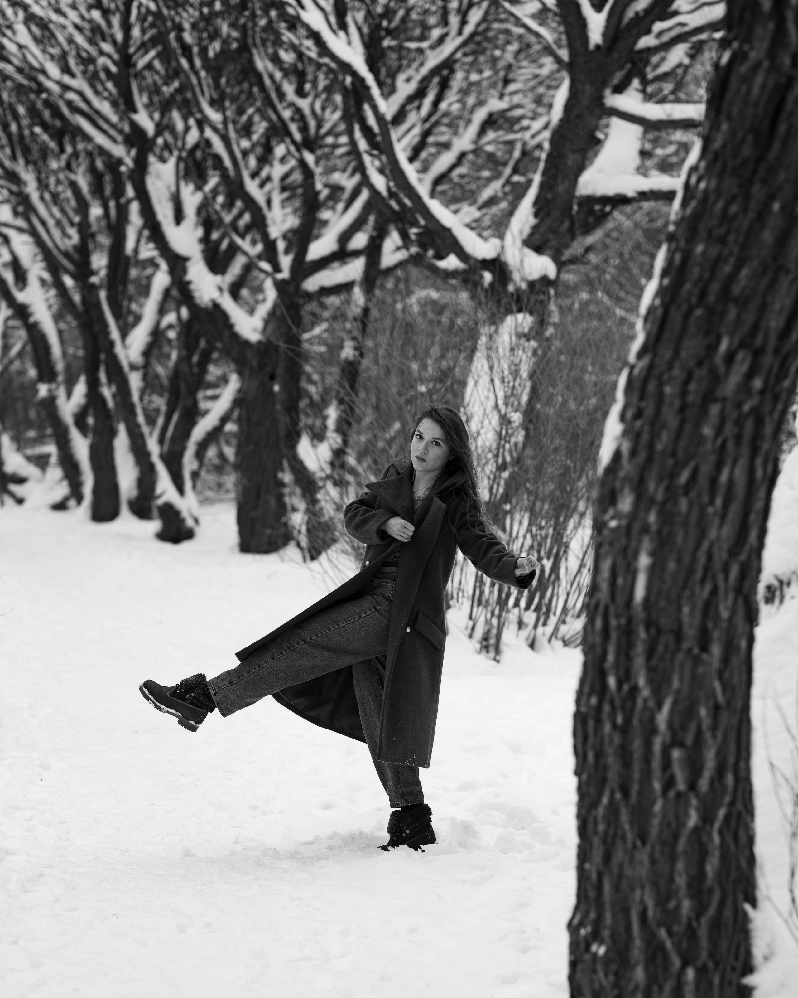 Фотосессия в заснеженном парке. Портретный фотограф Екатерина Лысенко, Москва