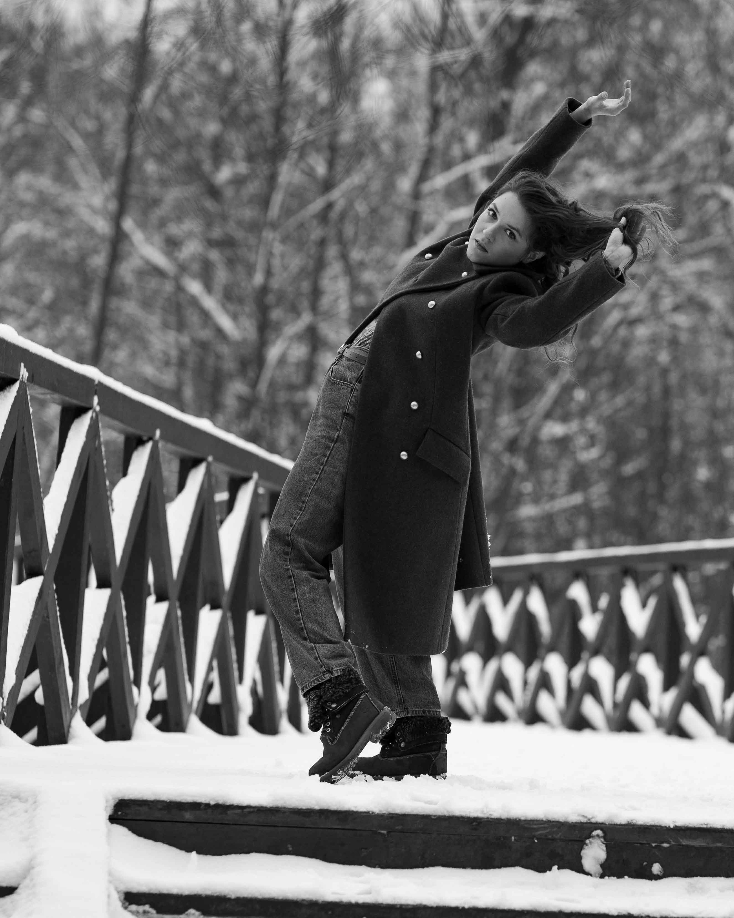 Фотосессия в заснеженном парке. Портретный фотограф Екатерина Лысенко, Москва