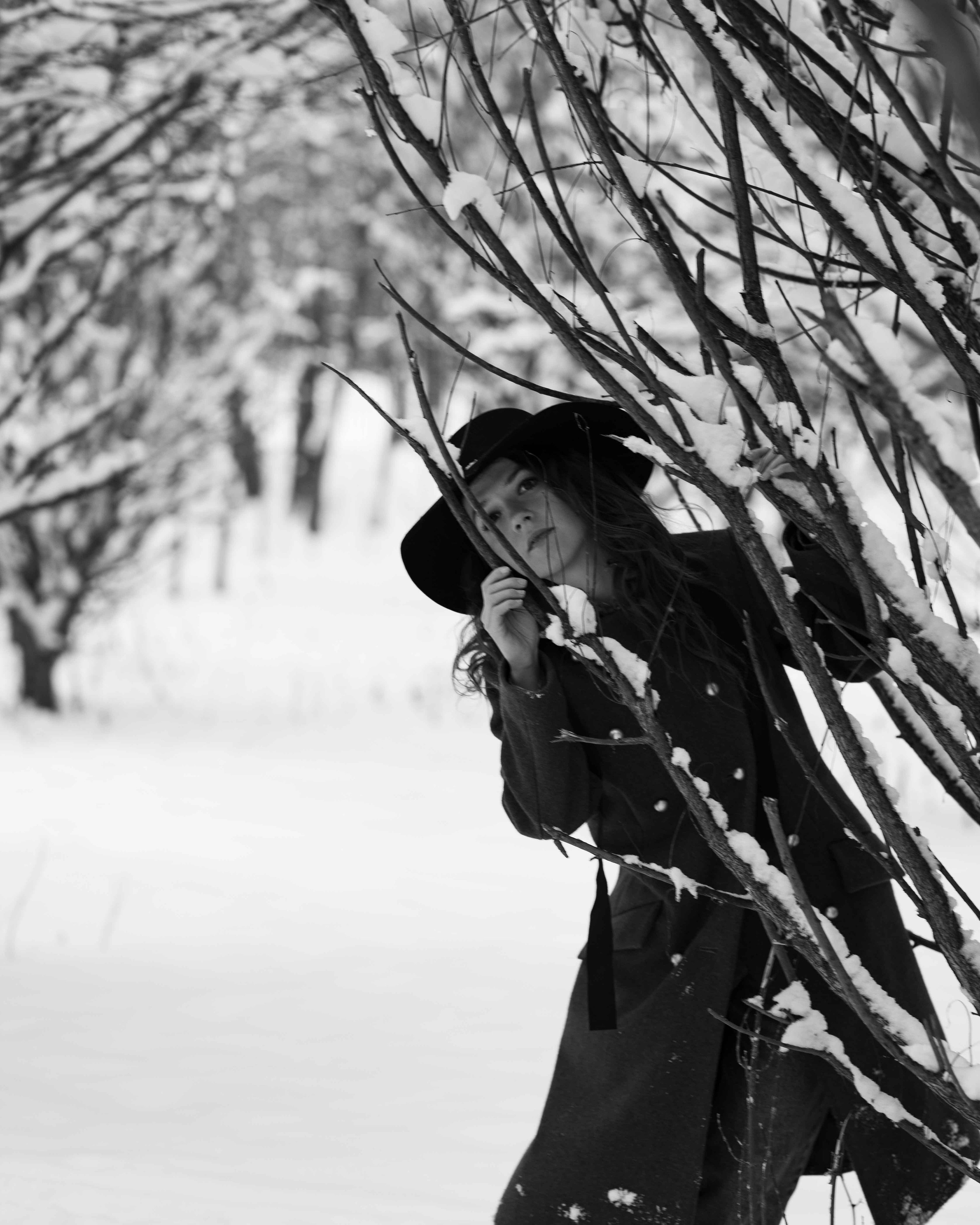 Фотосессия в заснеженном парке. Портретный фотограф Екатерина Лысенко, Москва