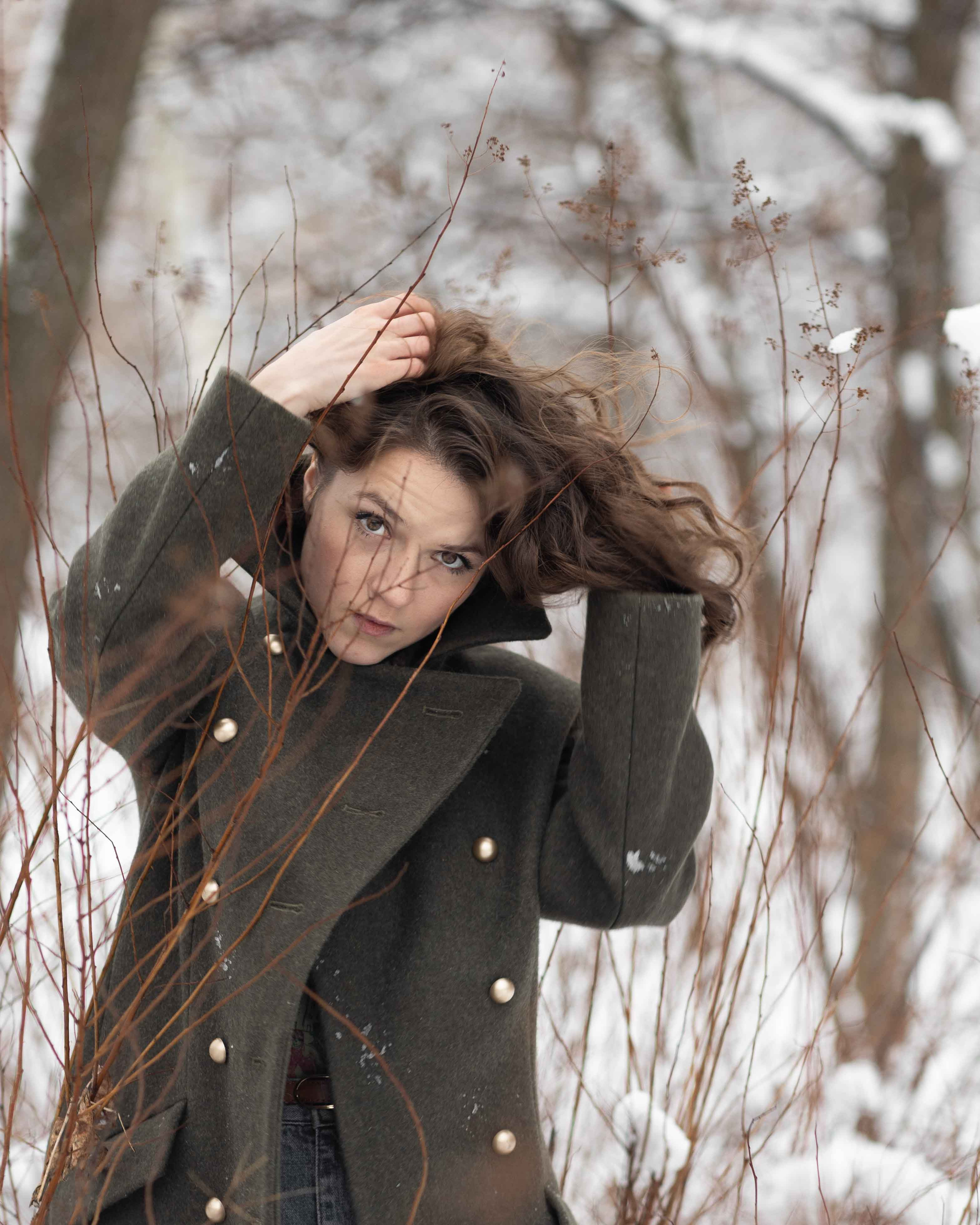 Фотосессия в заснеженном парке. Портретный фотограф Екатерина Лысенко, Москва