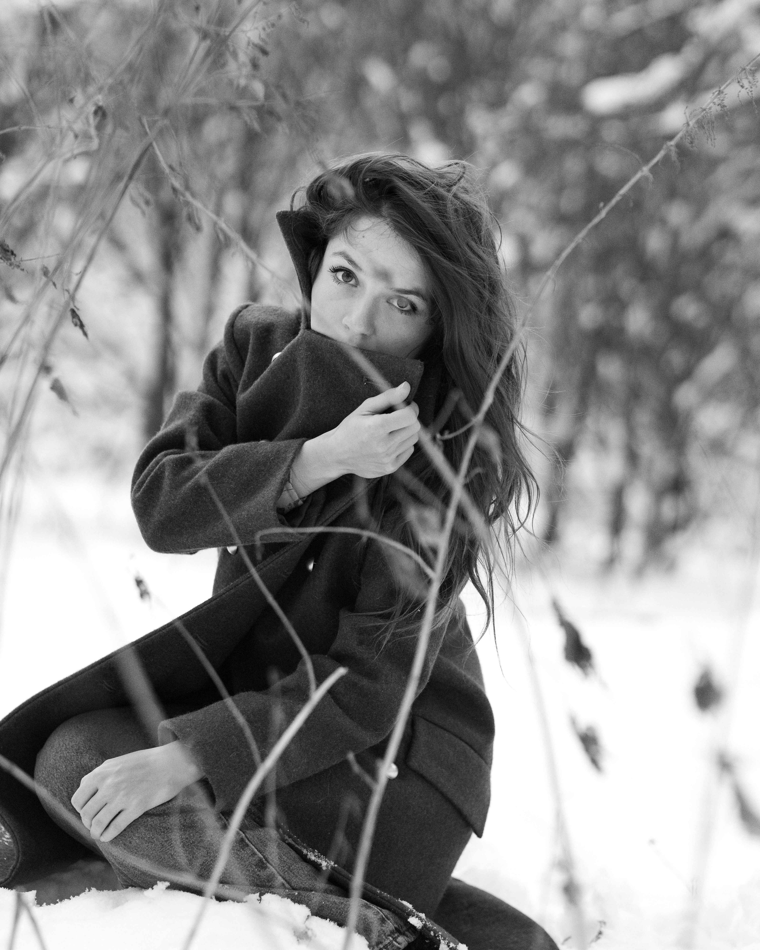 Фотосессия в заснеженном парке. Портретный фотограф Екатерина Лысенко, Москва