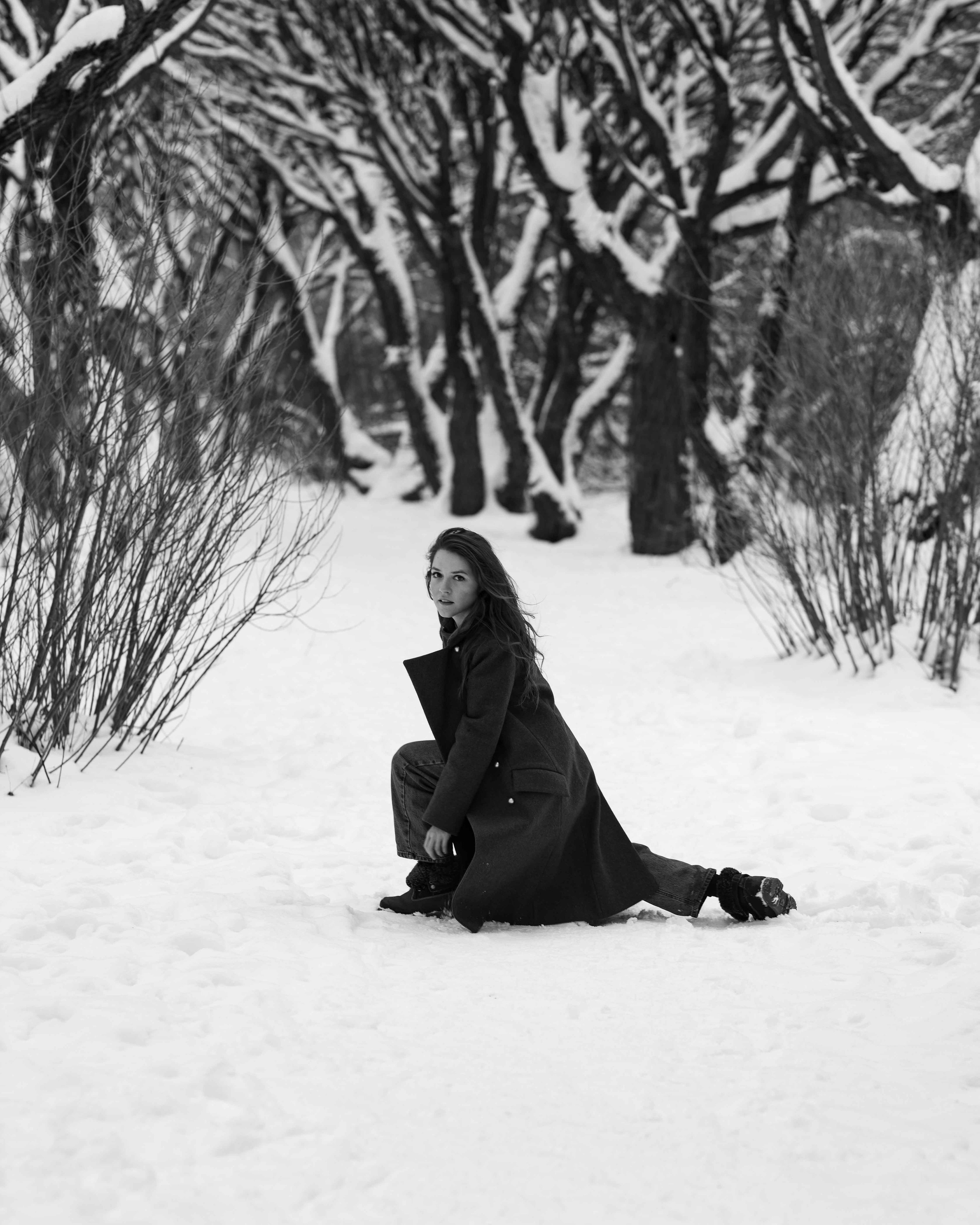 Фотосессия в заснеженном парке. Портретный фотограф Екатерина Лысенко, Москва