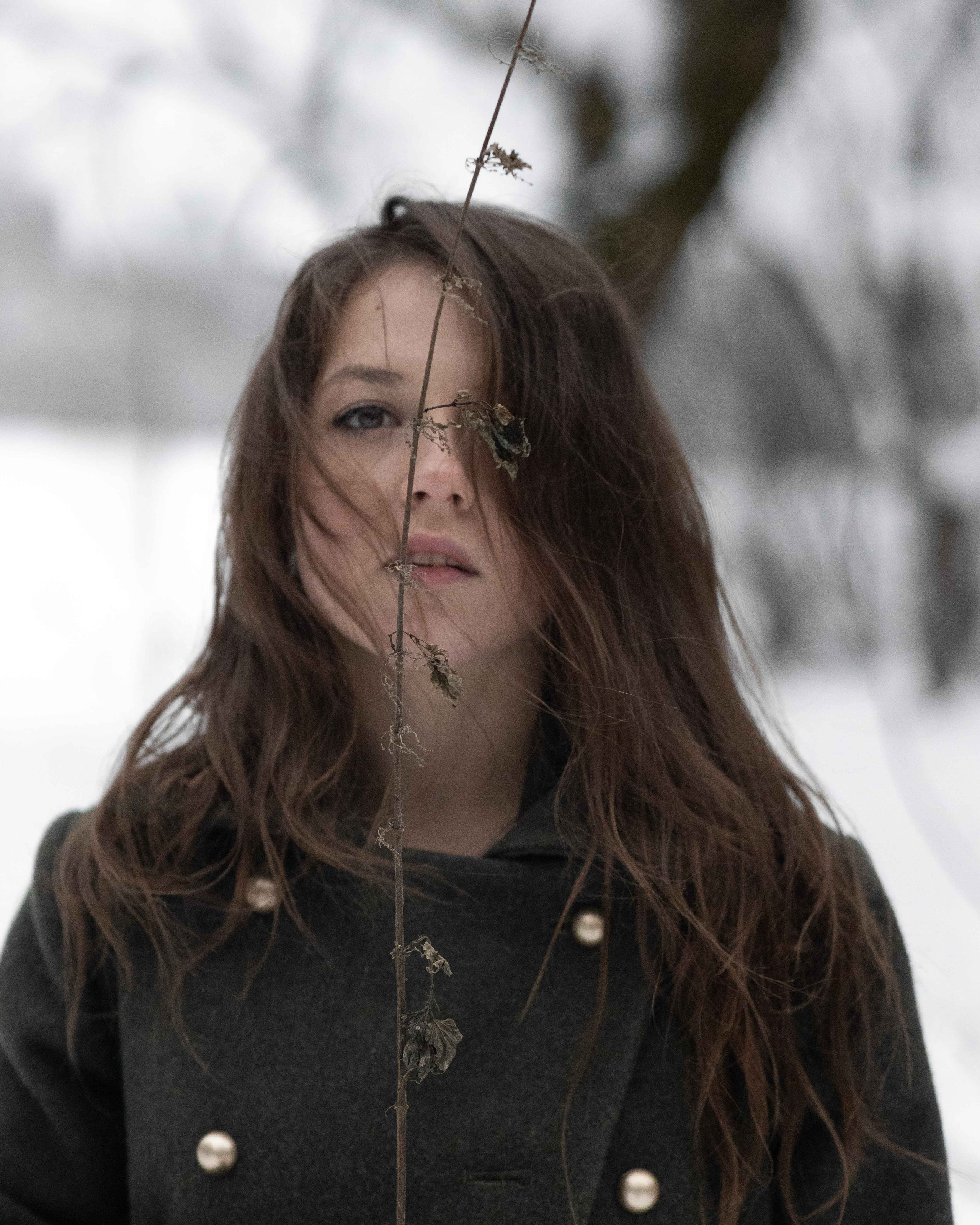 Фотосессия в заснеженном парке. Портретный фотограф Екатерина Лысенко, Москва