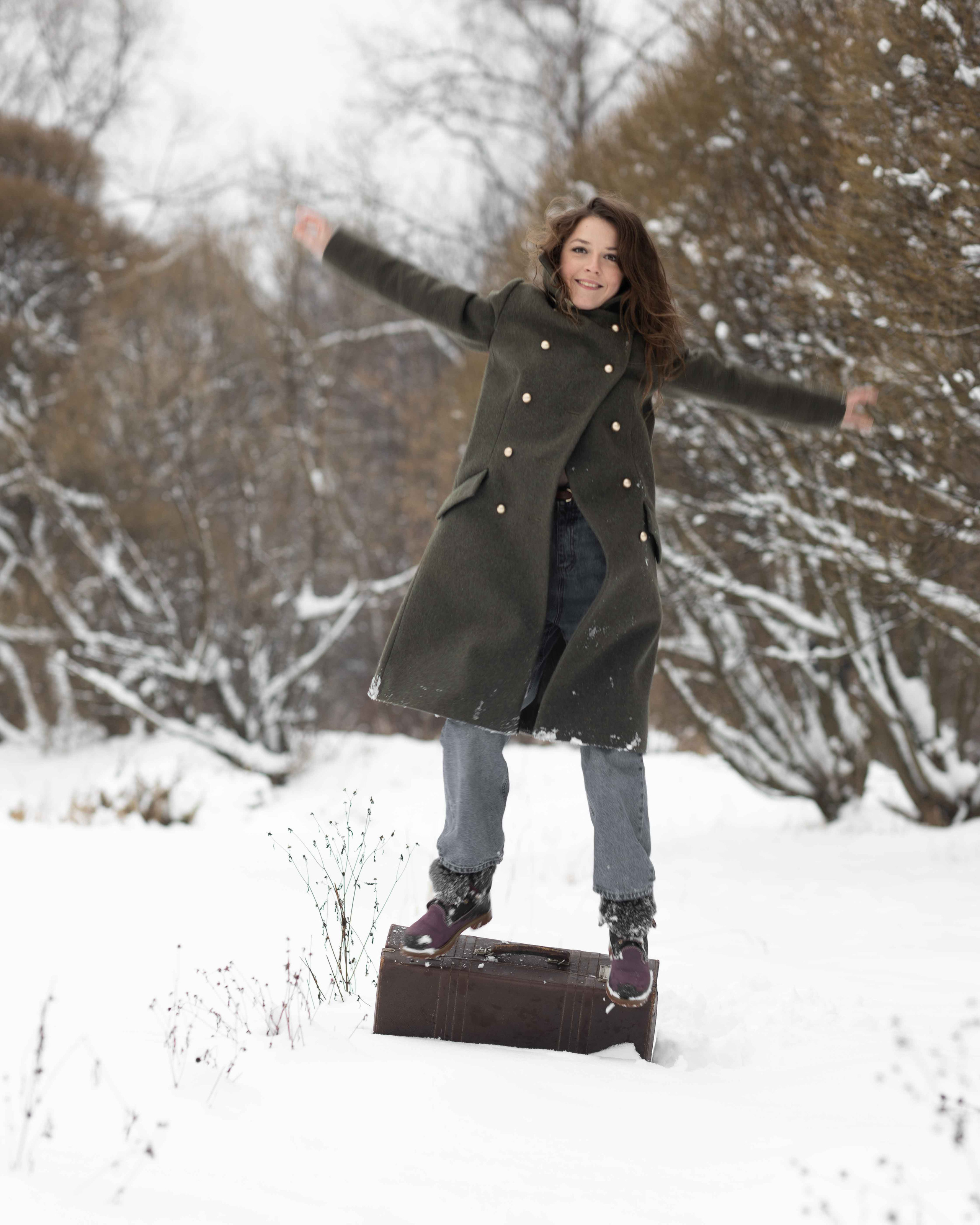 Фотосессия в заснеженном парке. Портретный фотограф Екатерина Лысенко, Москва