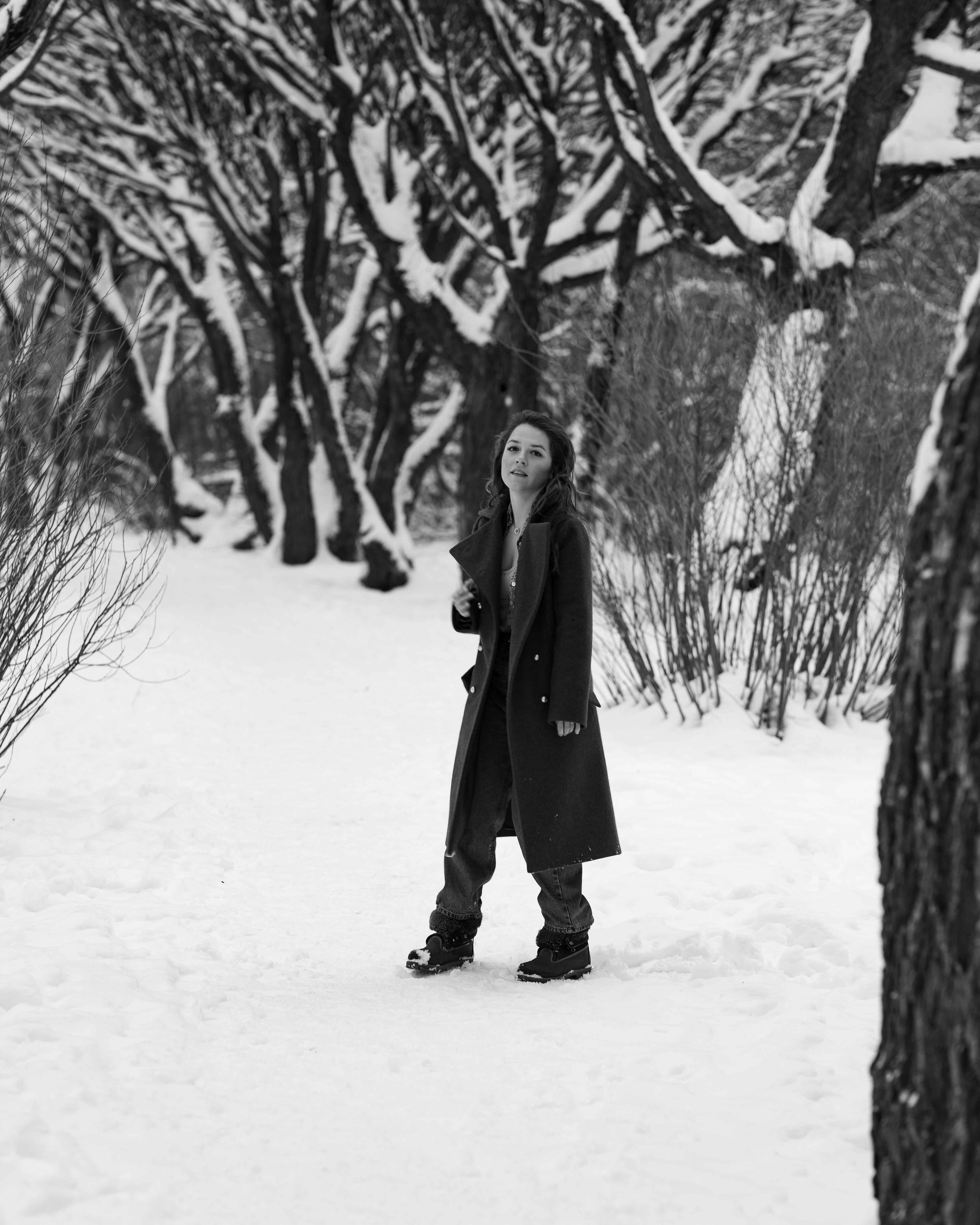 Фотосессия в заснеженном парке. Портретный фотограф Екатерина Лысенко, Москва