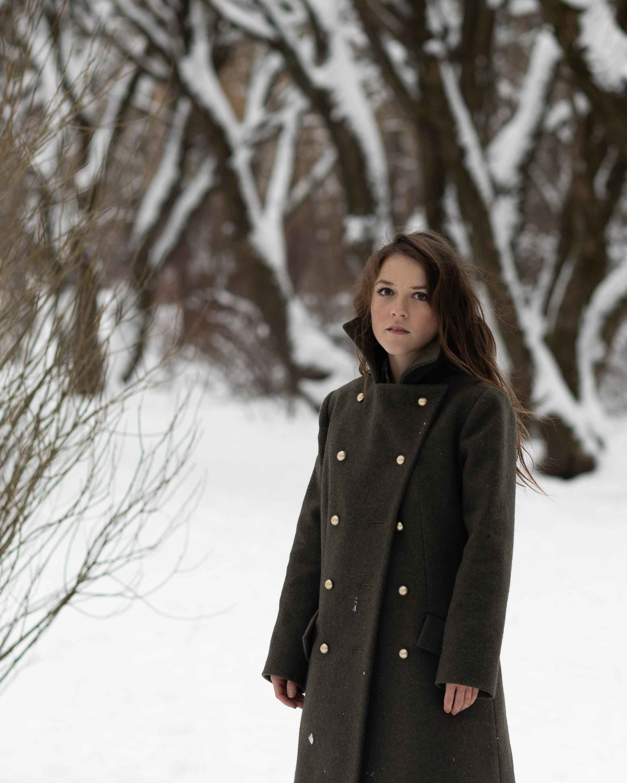 Фотосессия в заснеженном парке. Портретный фотограф Екатерина Лысенко, Москва