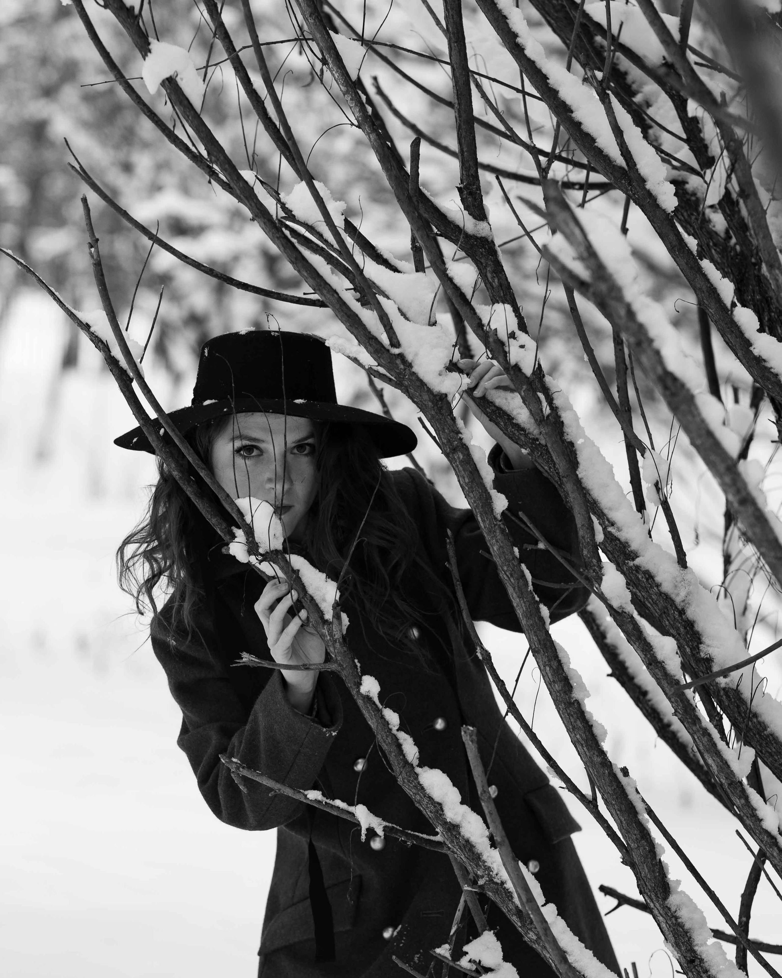 Фотосессия в заснеженном парке. Портретный фотограф Екатерина Лысенко, Москва