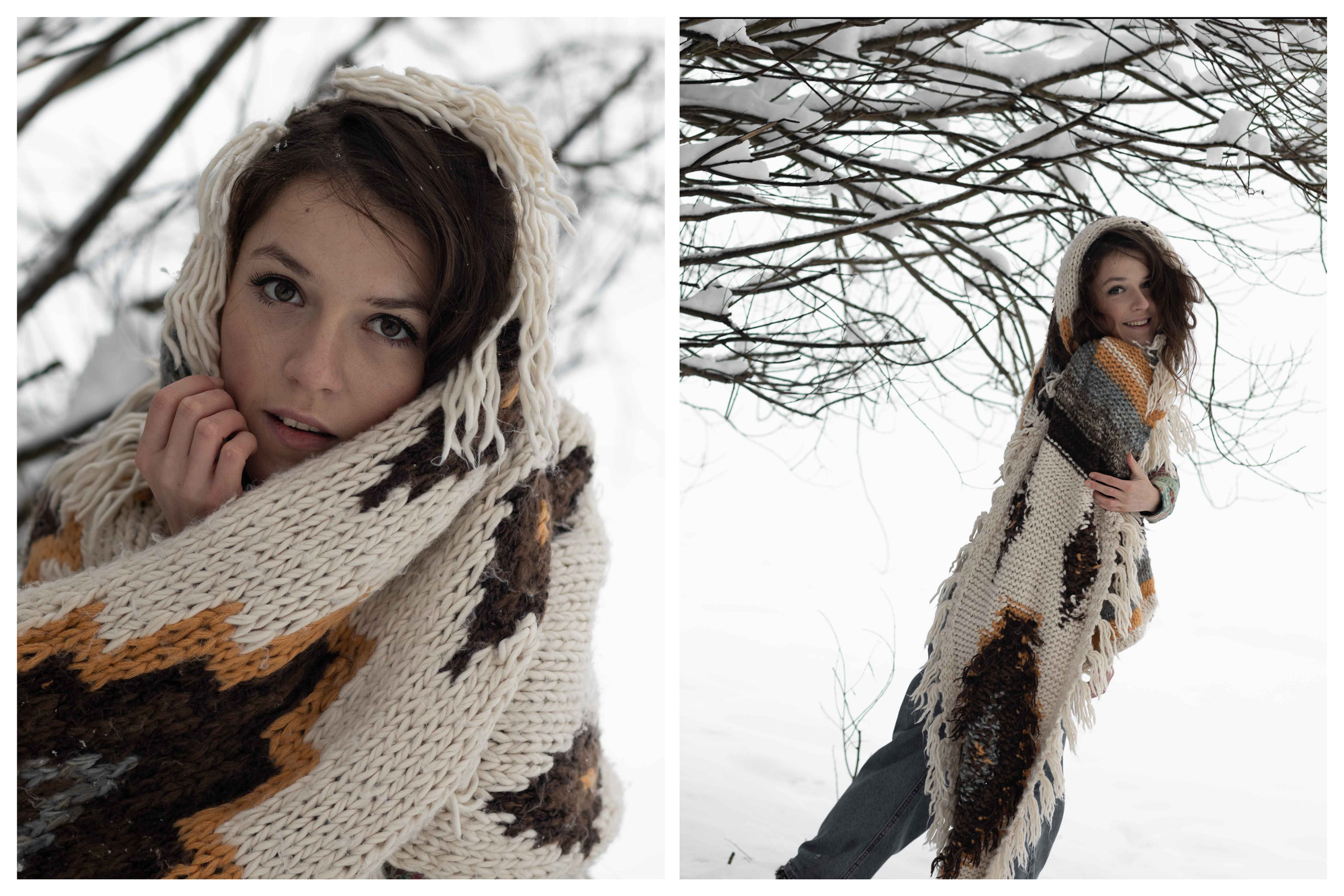 Фотосессия в заснеженном парке. Портретный фотограф Екатерина Лысенко, Москва