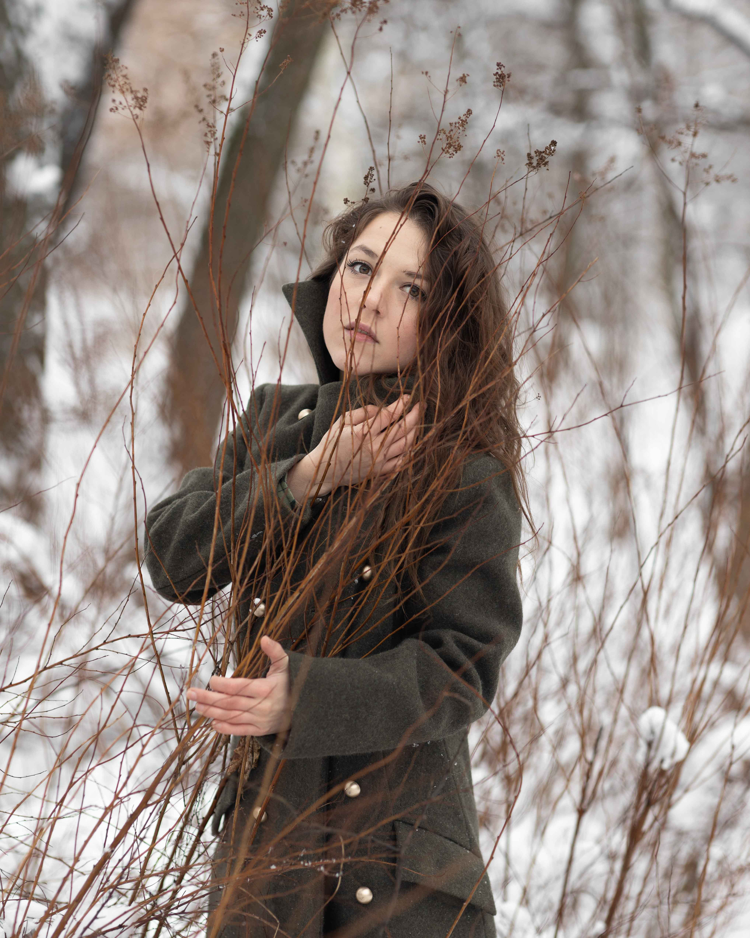 Фотосессия в заснеженном парке. Портретный фотограф Екатерина Лысенко, Москва
