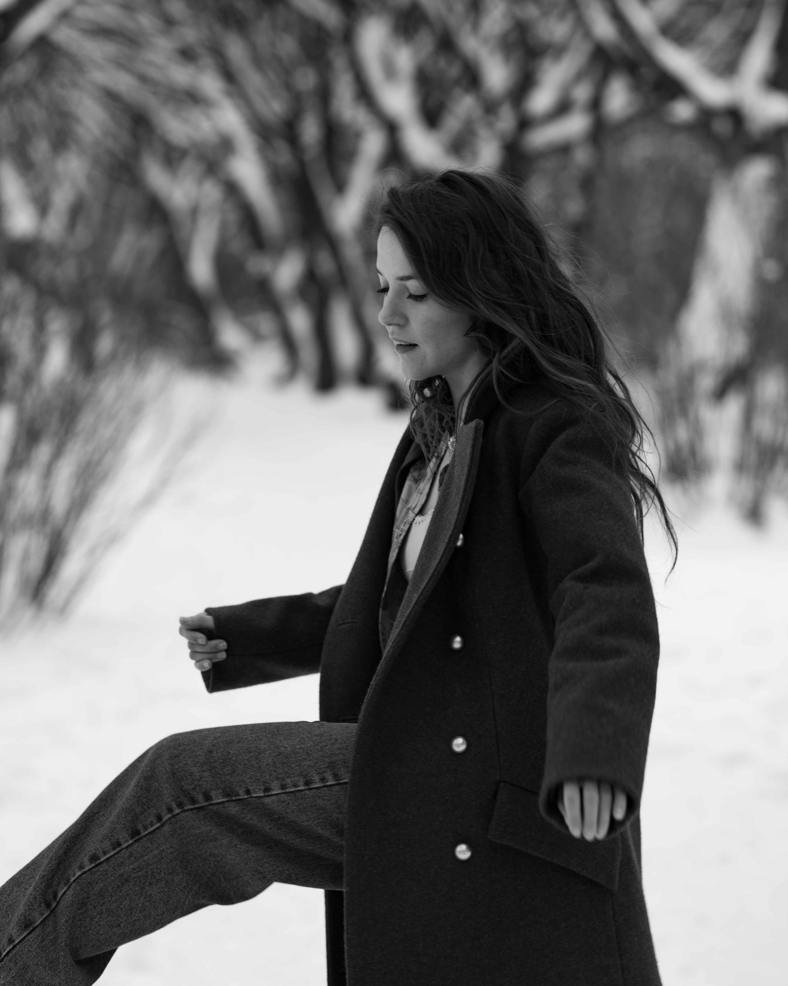 Фотосессия в заснеженном парке. Портретный фотограф Екатерина Лысенко, Москва