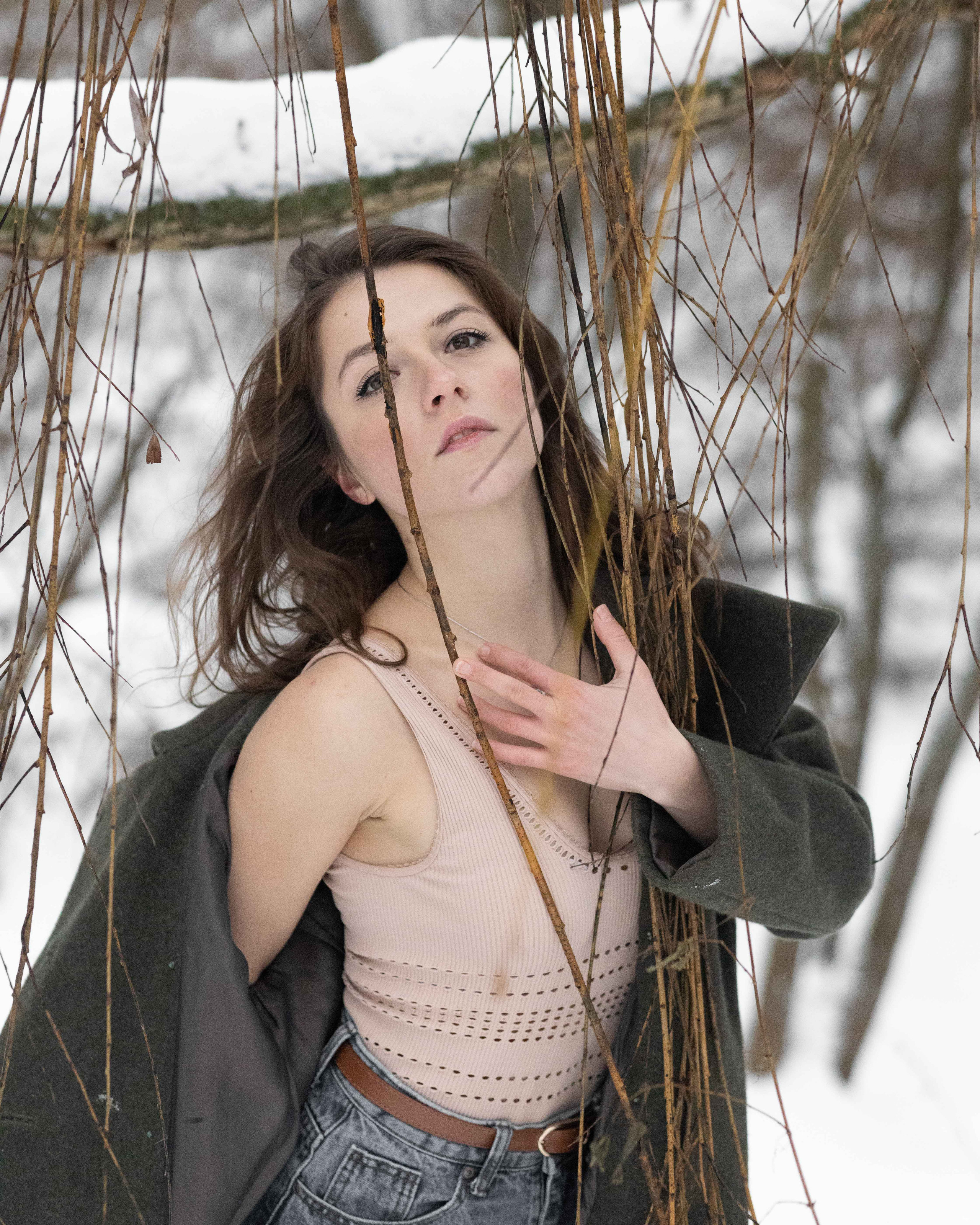 Фотосессия в заснеженном парке. Портретный фотограф Екатерина Лысенко, Москва